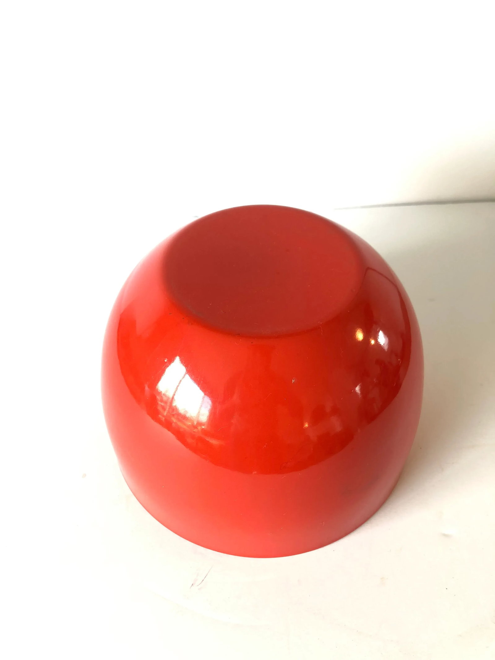 1960s Kaj Franck l Enamel Danish Modern Red and White Bowl - 3