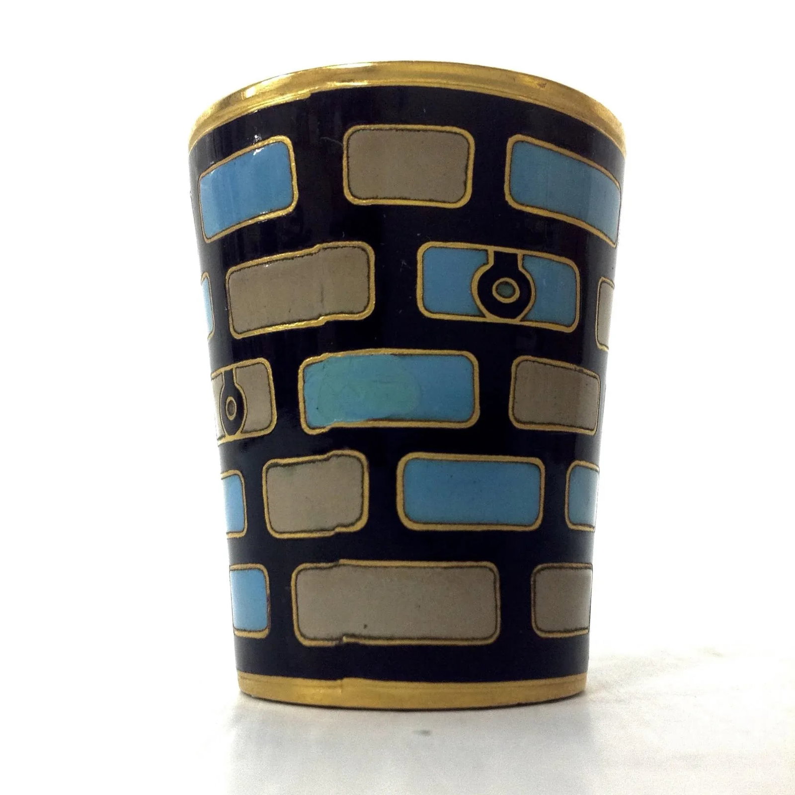 Russian Enameled Gold Vodka Cup - 4