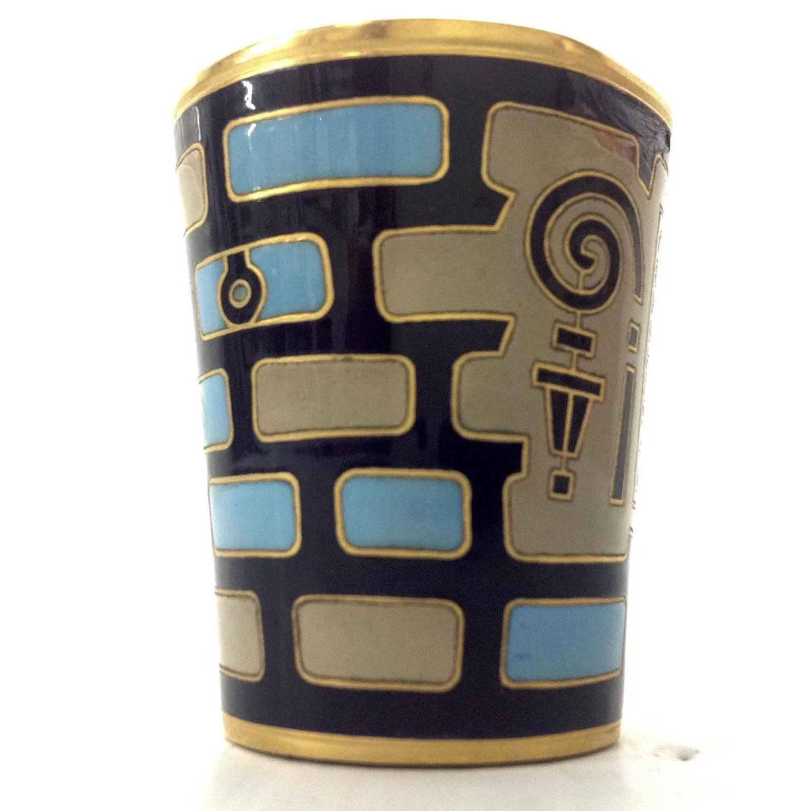 Russian Enameled Gold Vodka Cup - 5