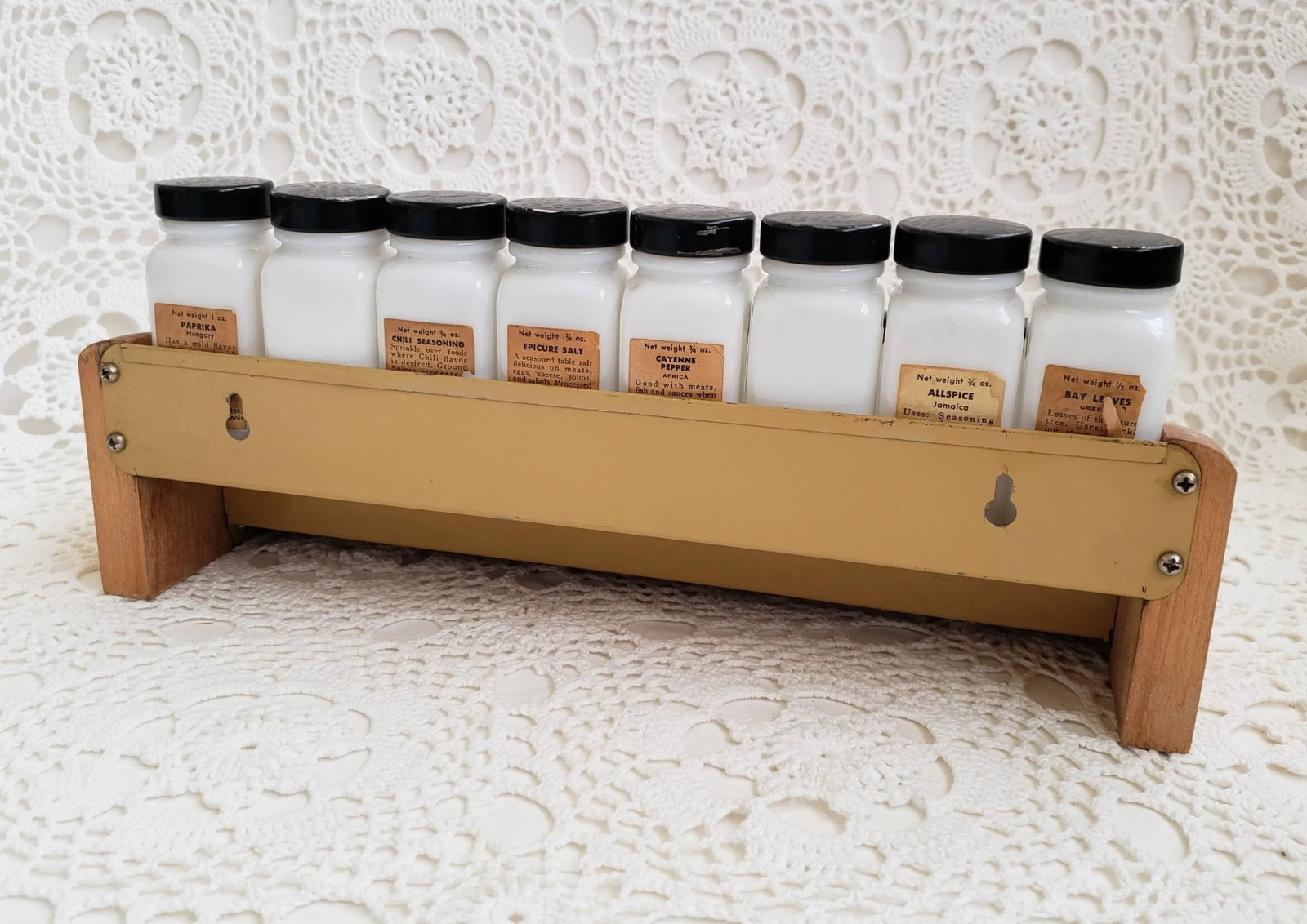 1940s Black and White Griffith's Laboratories Spice Rack - Set of 17 - 10