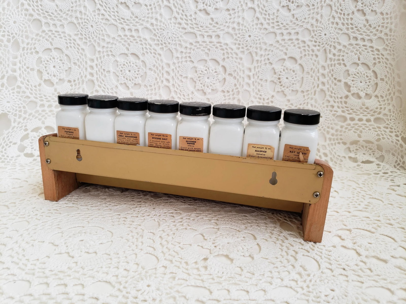 1940s Black and White Griffith's Laboratories Spice Rack - Set of 17 - 12