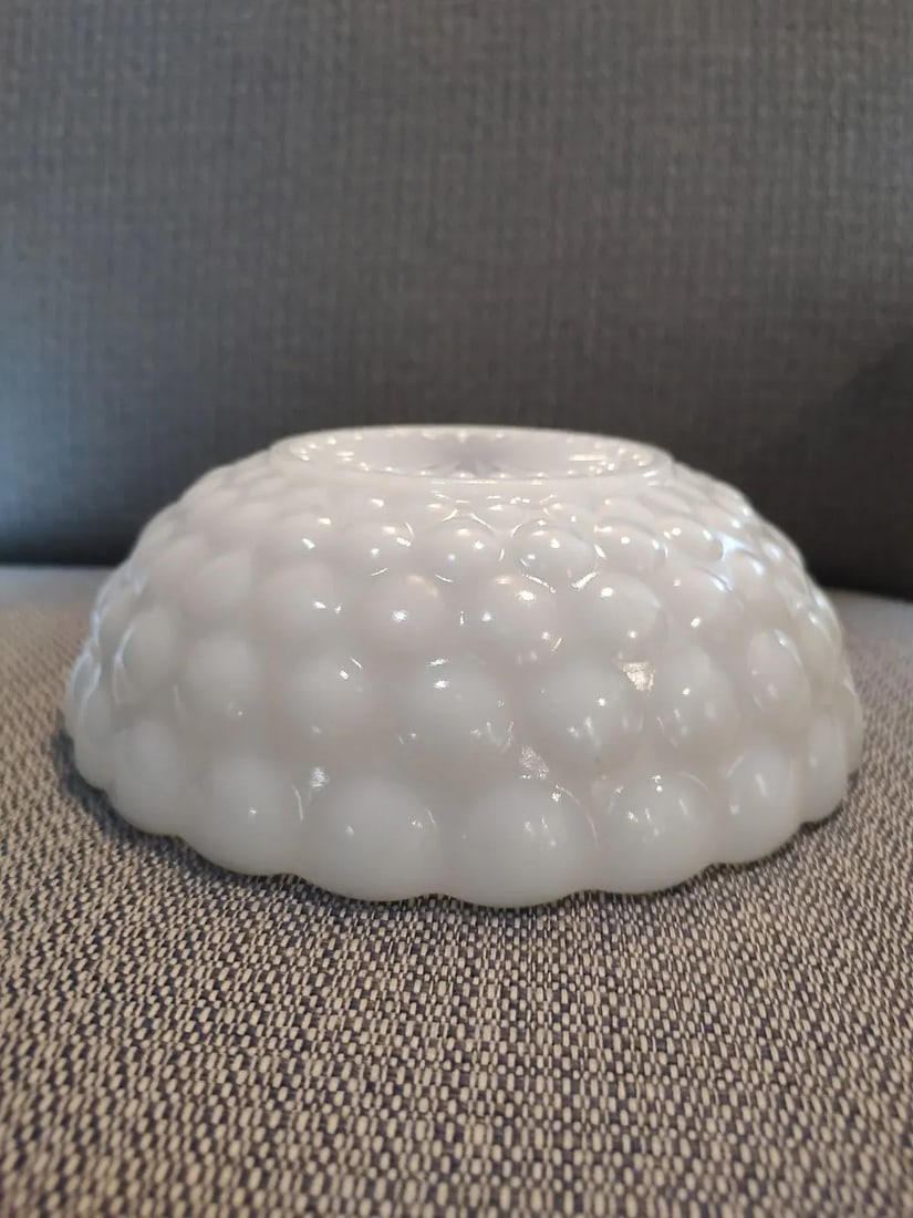 Vintage White Hobnail Bowl - 3