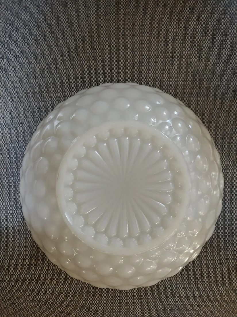 Vintage White Hobnail Bowl - 4