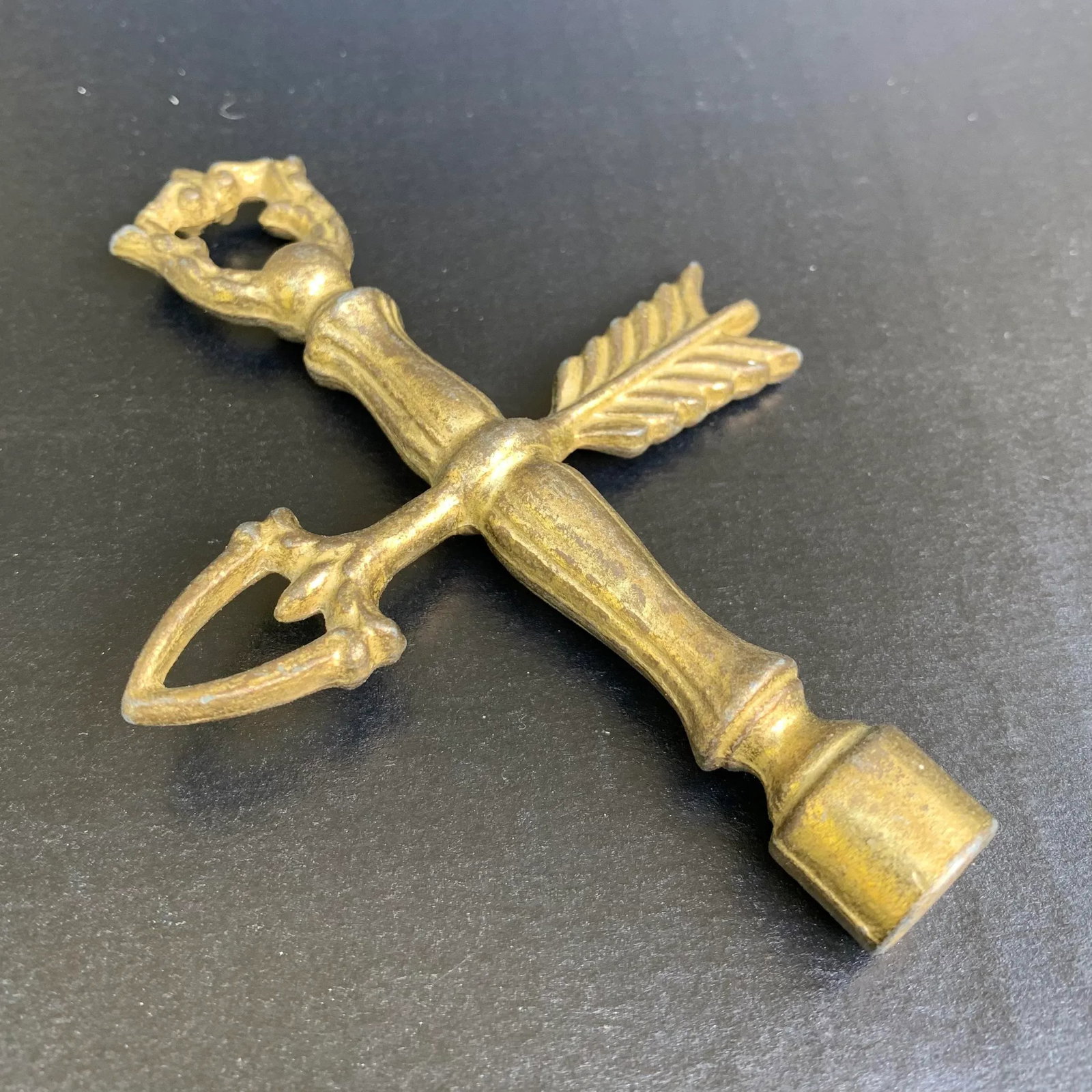 Vintage Brass Bouillotte Lamp Shade Arrow Finial - 2