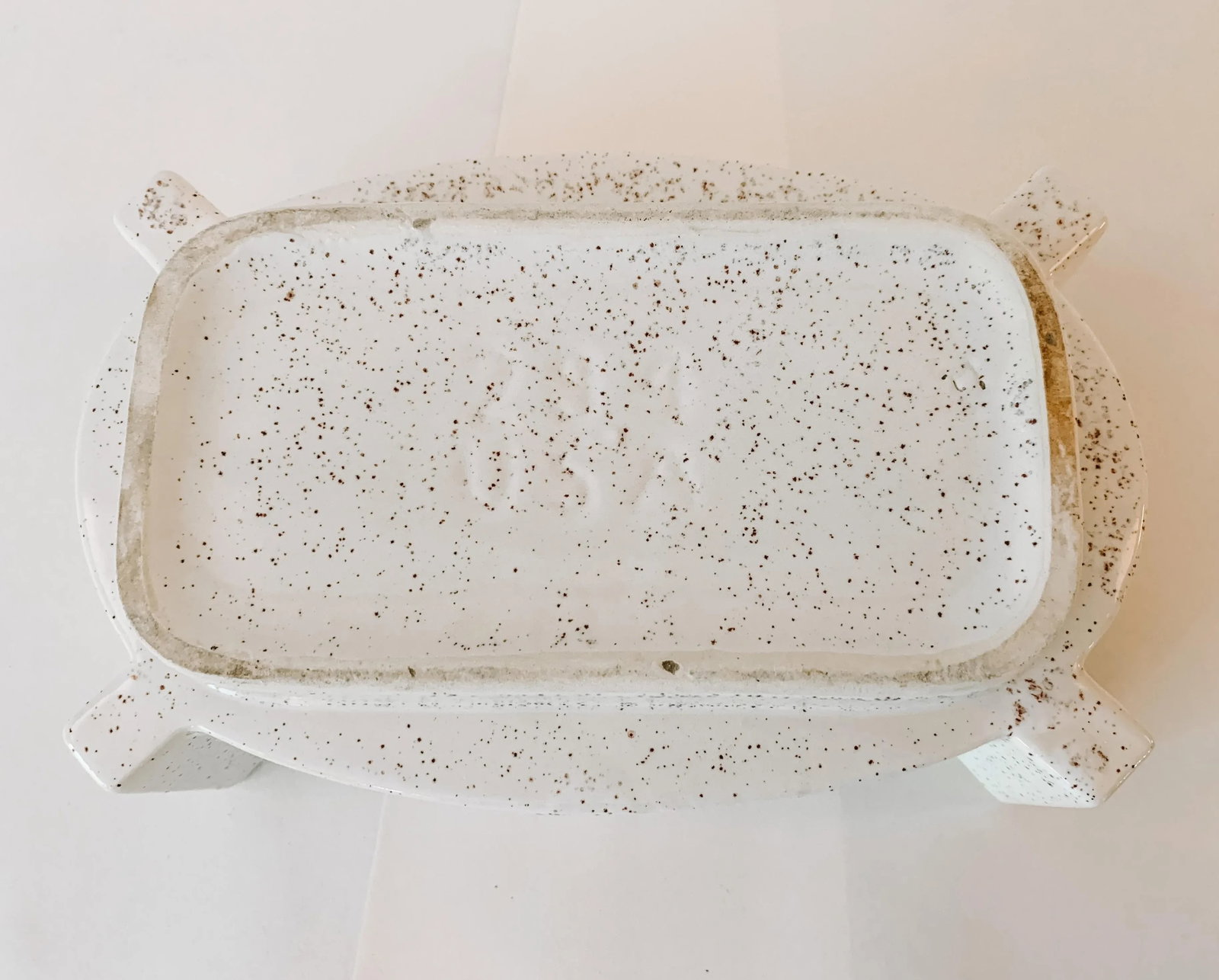 Vintage Mid Century McCoy Style White Speckled Planter or Cachepot - 7