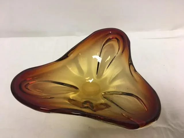 Murano Art Glass Amber Bowl - 2