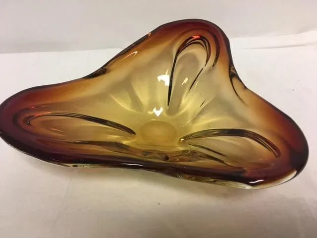 Murano Art Glass Amber Bowl - 5