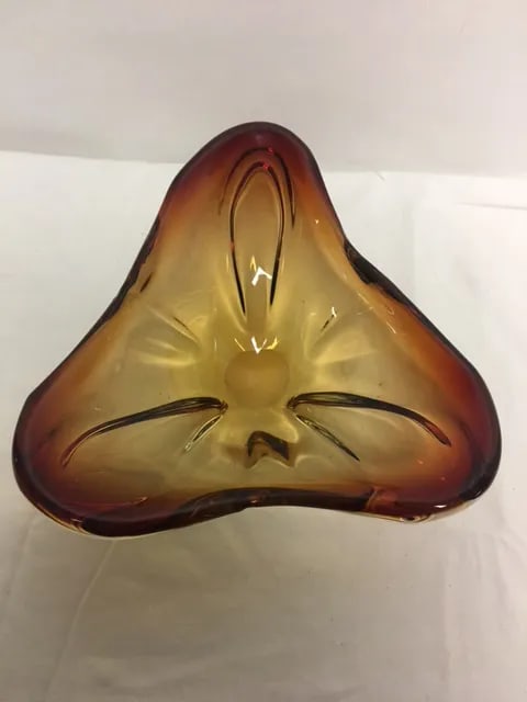 Murano Art Glass Amber Bowl - 6