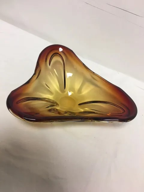 Murano Art Glass Amber Bowl - 7