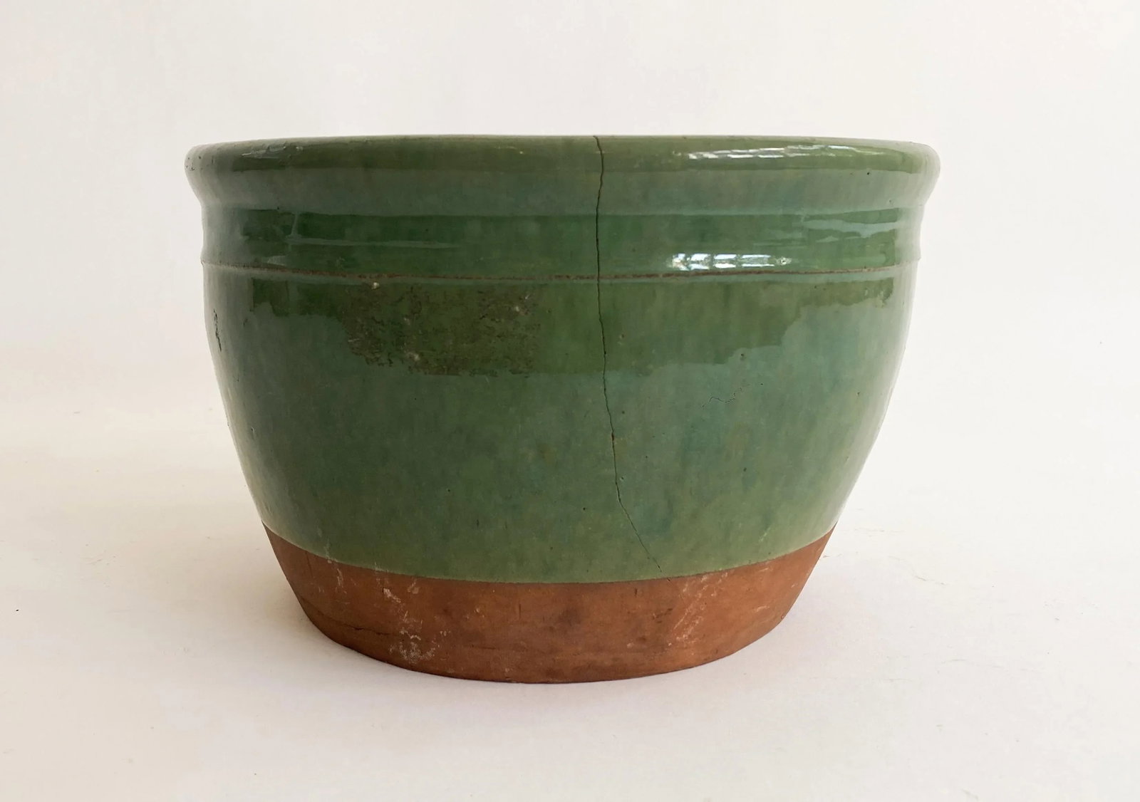 1930s Vintage Celadon-Glazed Terracotta Planter/Vase - 2