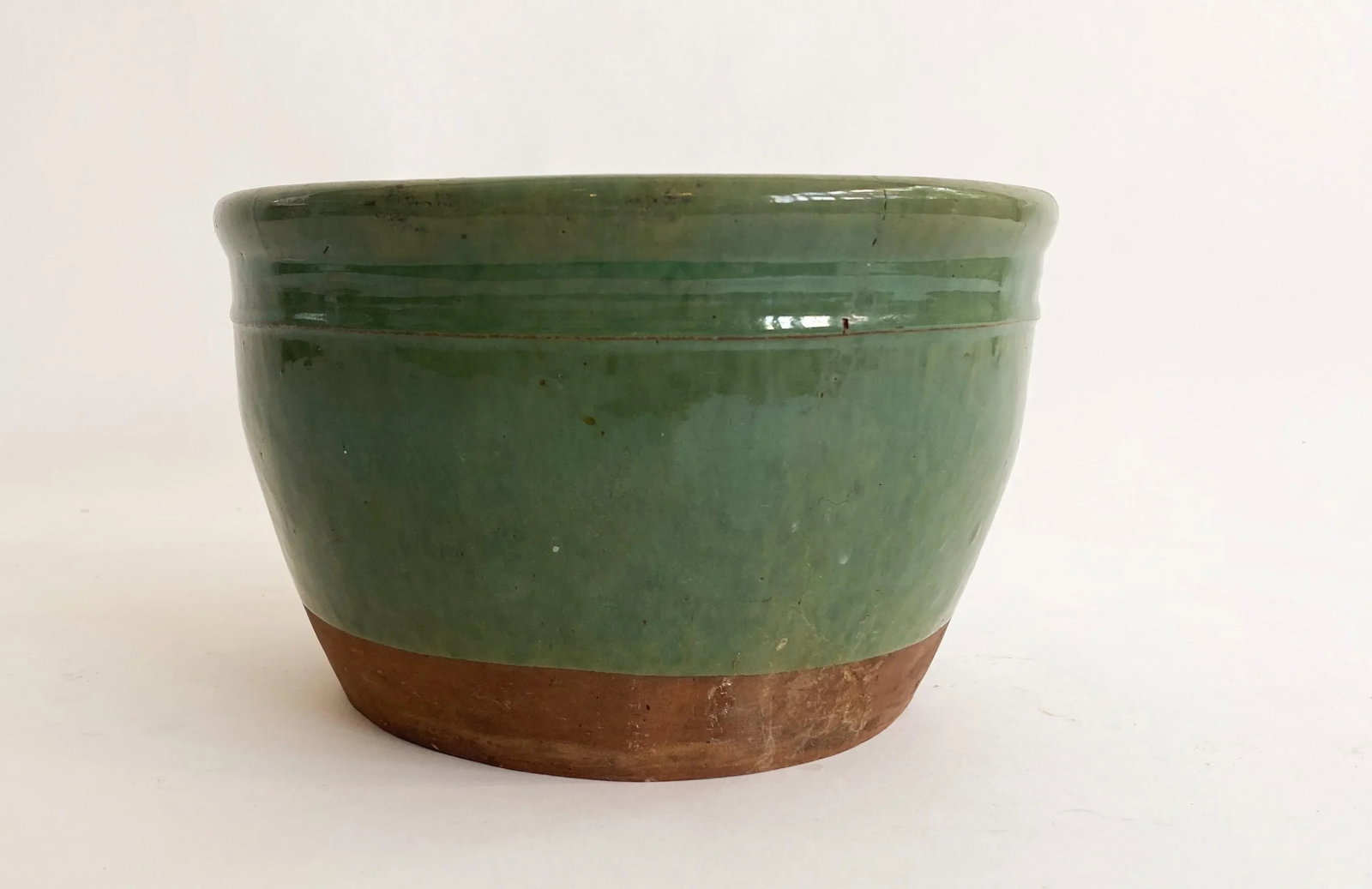 1930s Vintage Celadon-Glazed Terracotta Planter/Vase - 3