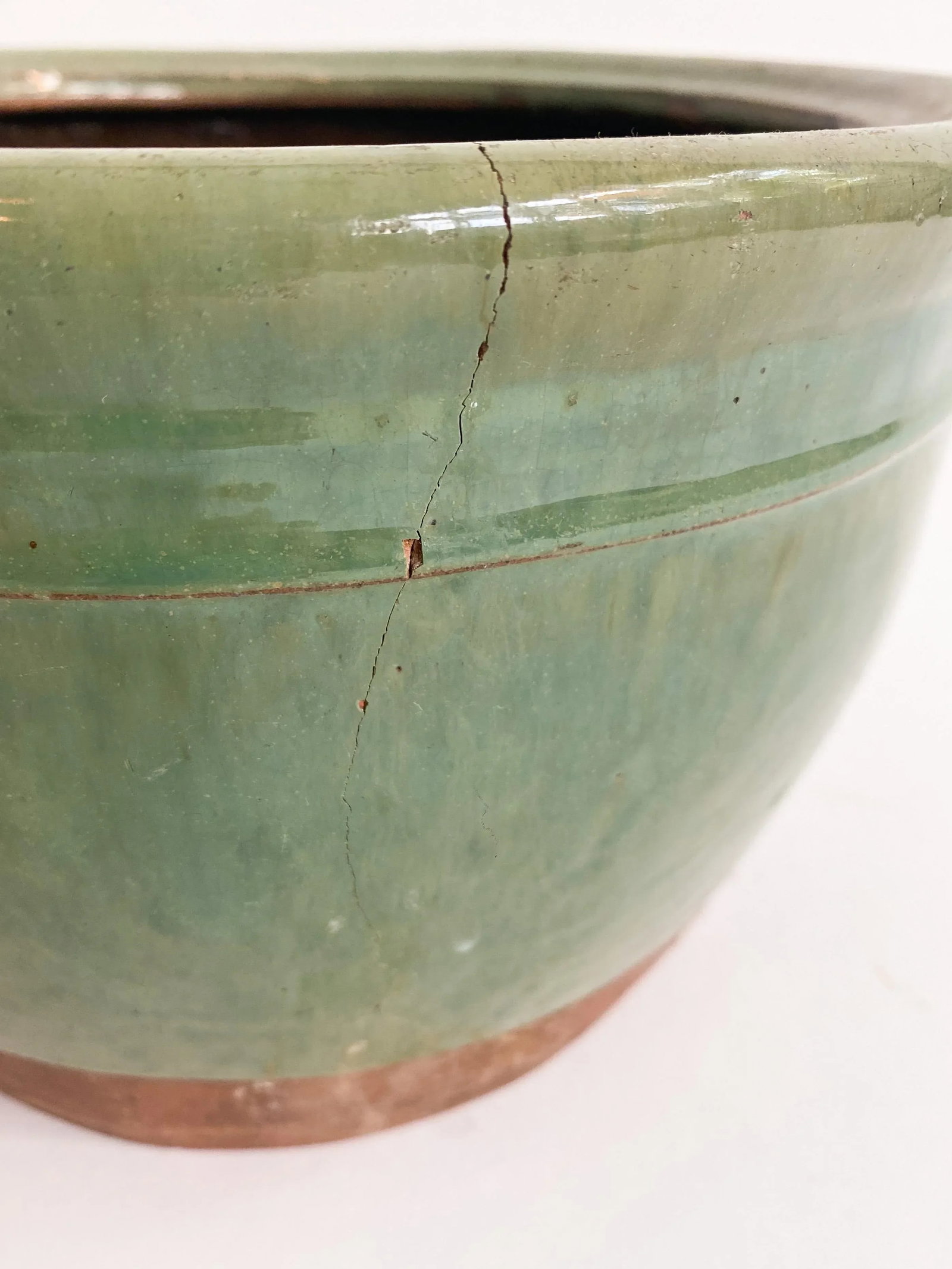 1930s Vintage Celadon-Glazed Terracotta Planter/Vase - 4