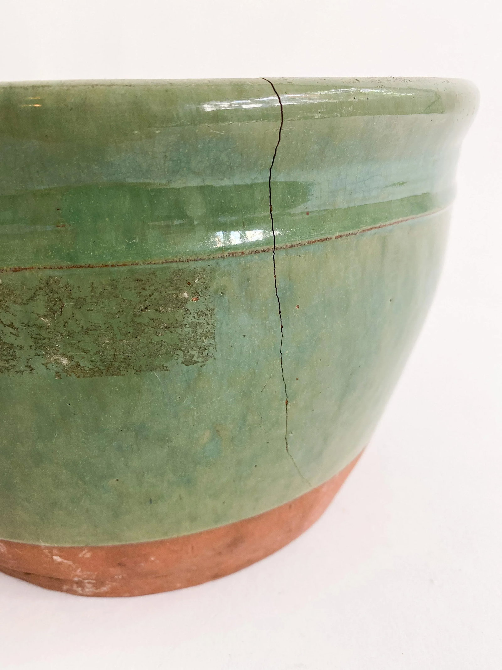 1930s Vintage Celadon-Glazed Terracotta Planter/Vase - 5