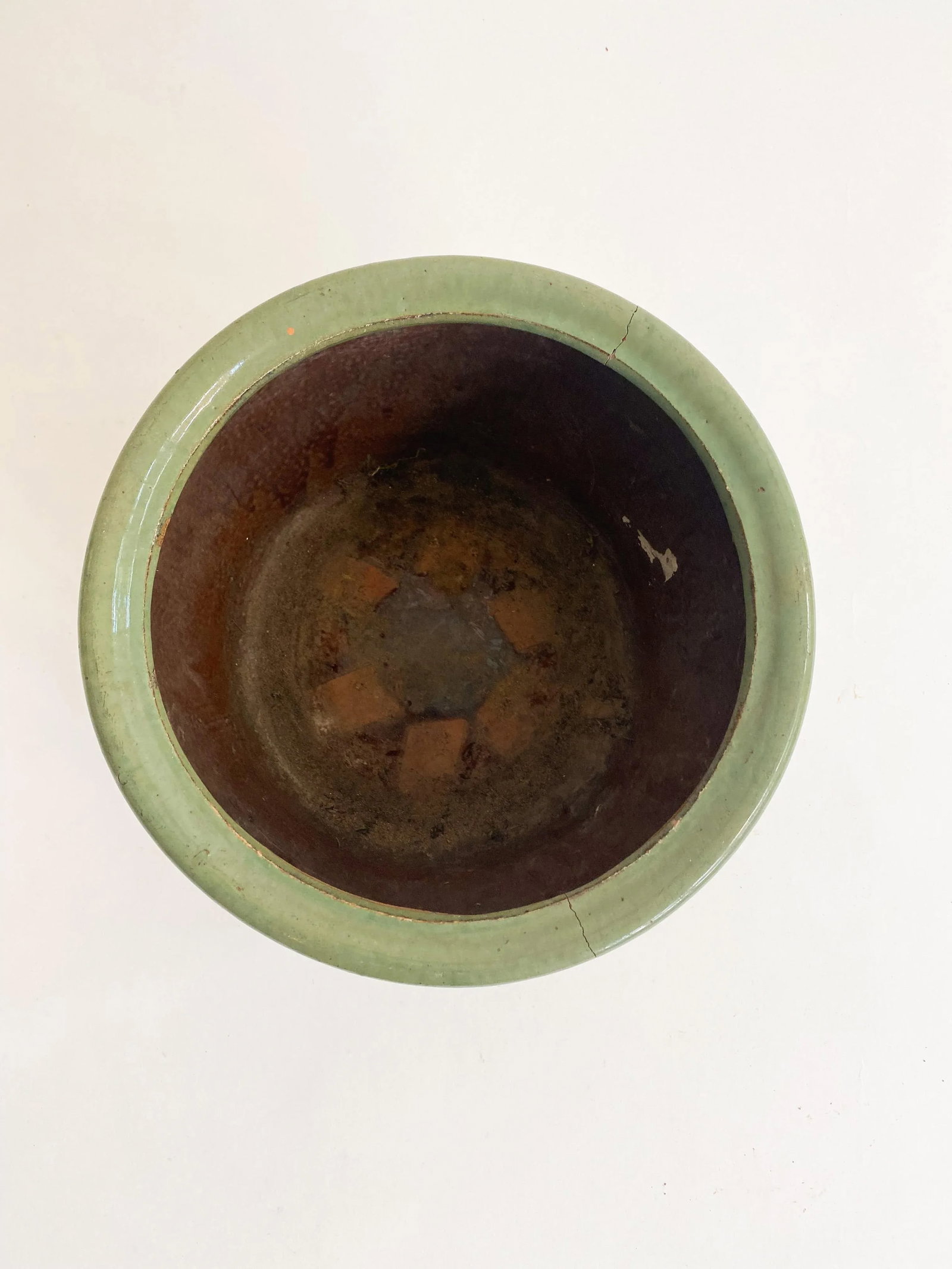 1930s Vintage Celadon-Glazed Terracotta Planter/Vase - 6