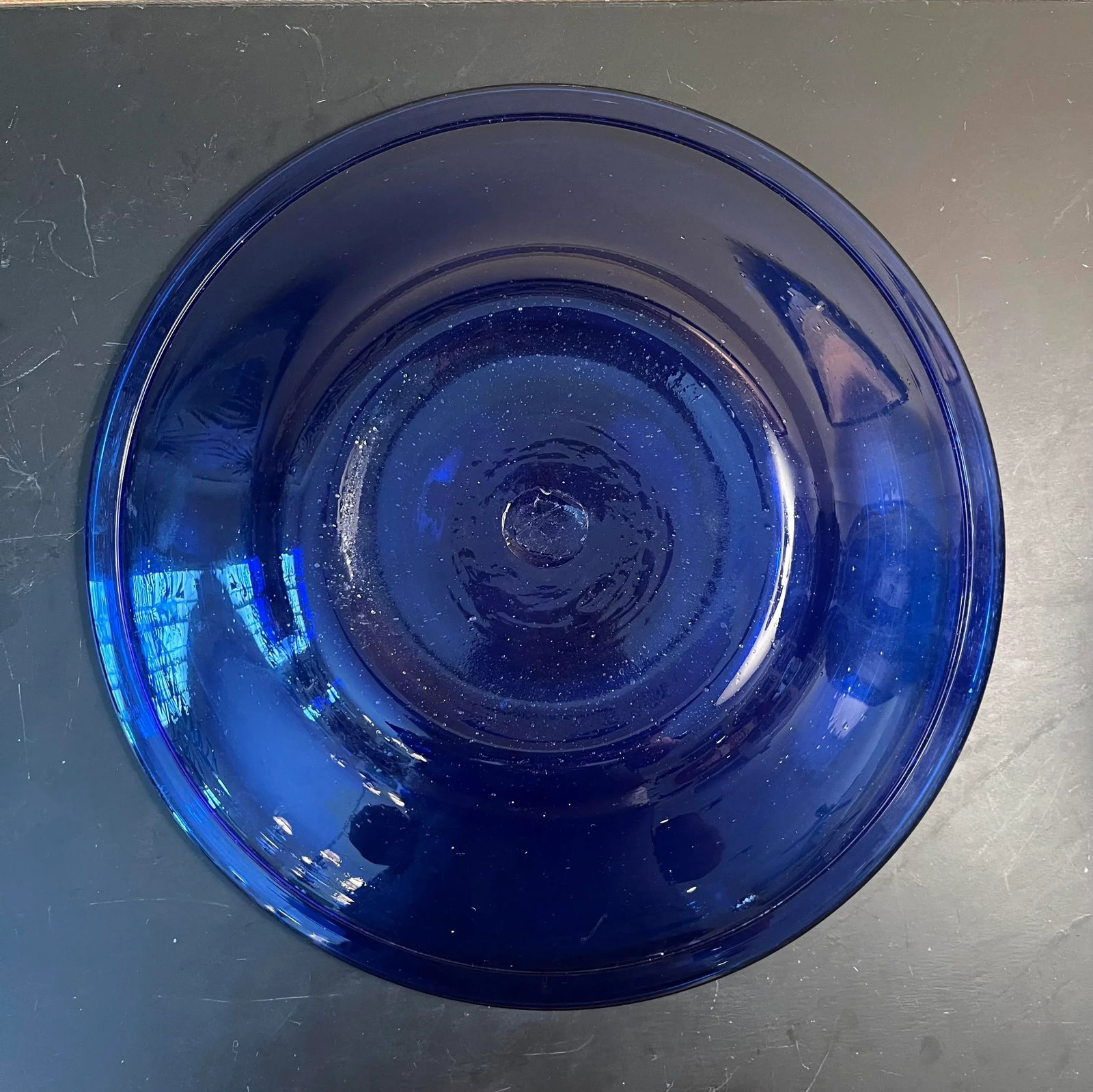 Cobalt Blue Glass Serving Dishes- Set of 2 Vintage - 3