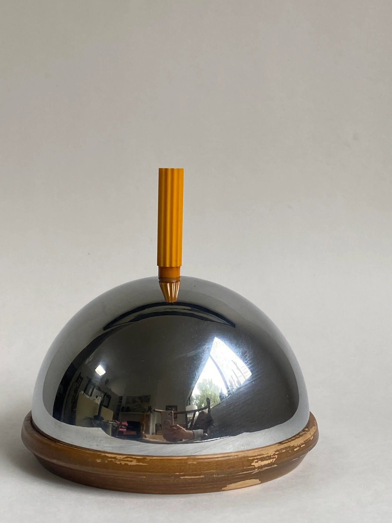 1920s Art Deco Revere Stainless Steel & Wood Cheese Dome With Bakelite Handle - 2