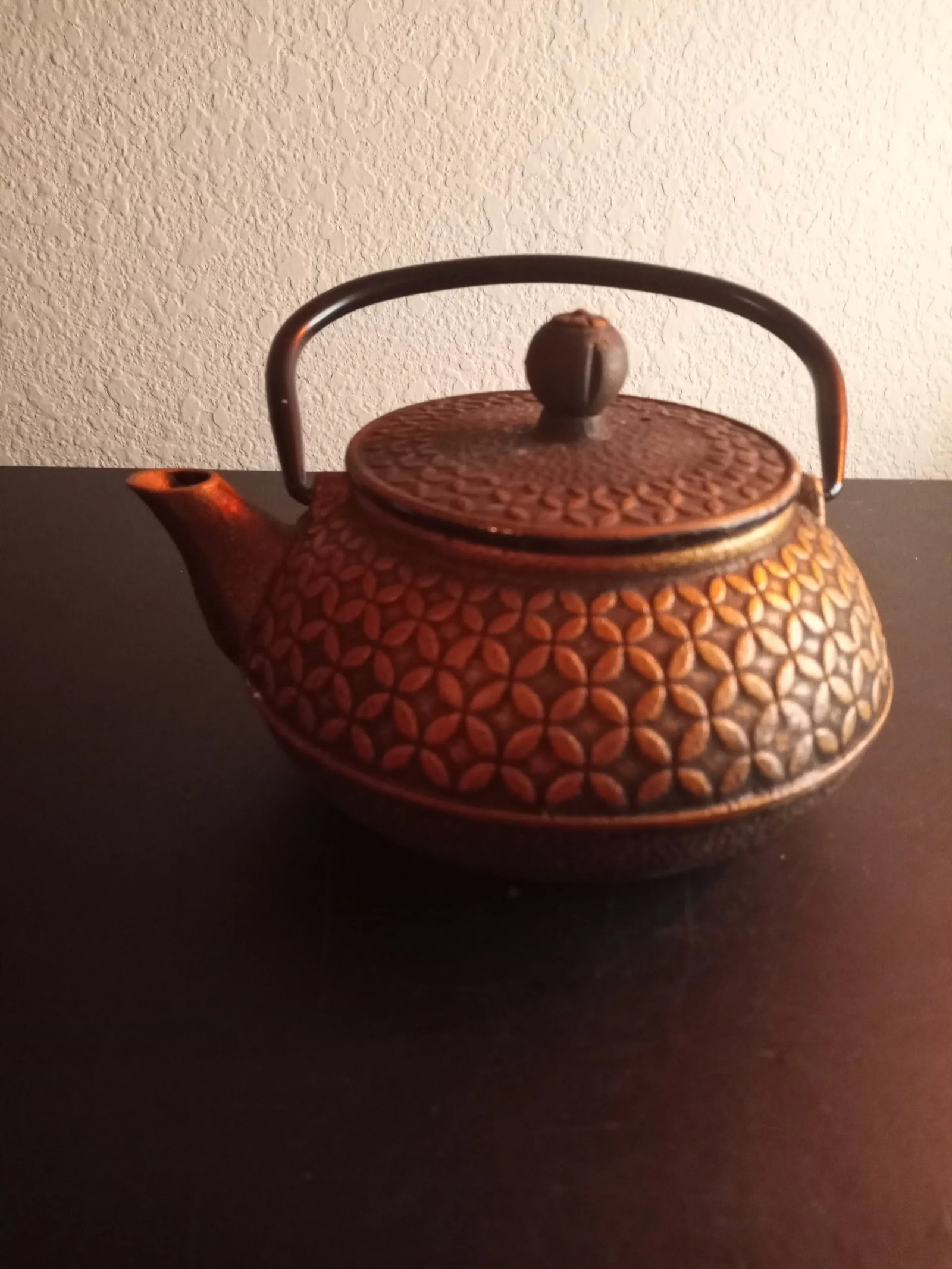 Vintage Tetsubin Japanese Cast Iron Strainer Tea Kettle - 7