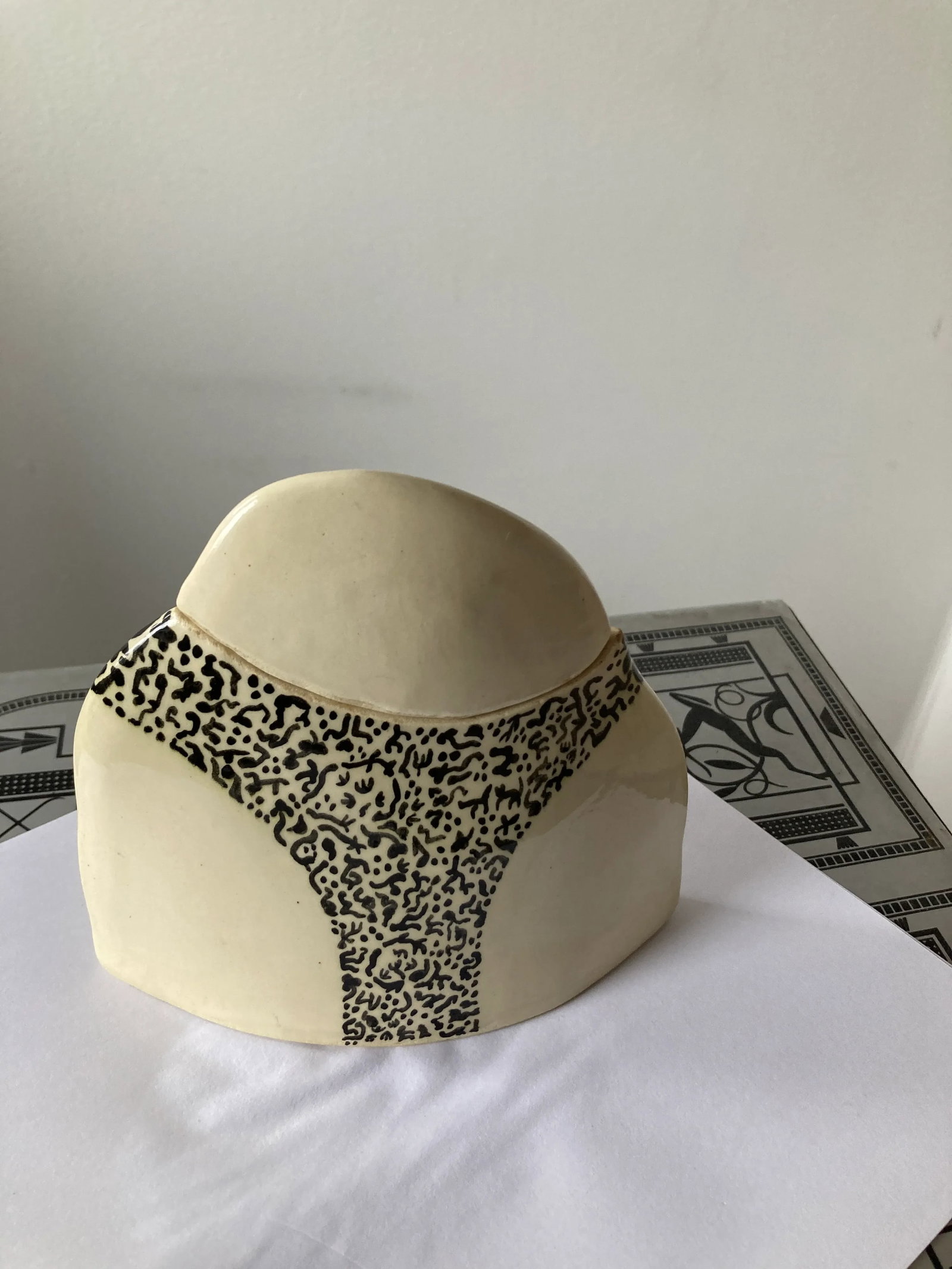 Vintage 1980s Modernist Pottery Vase With Lid - 12