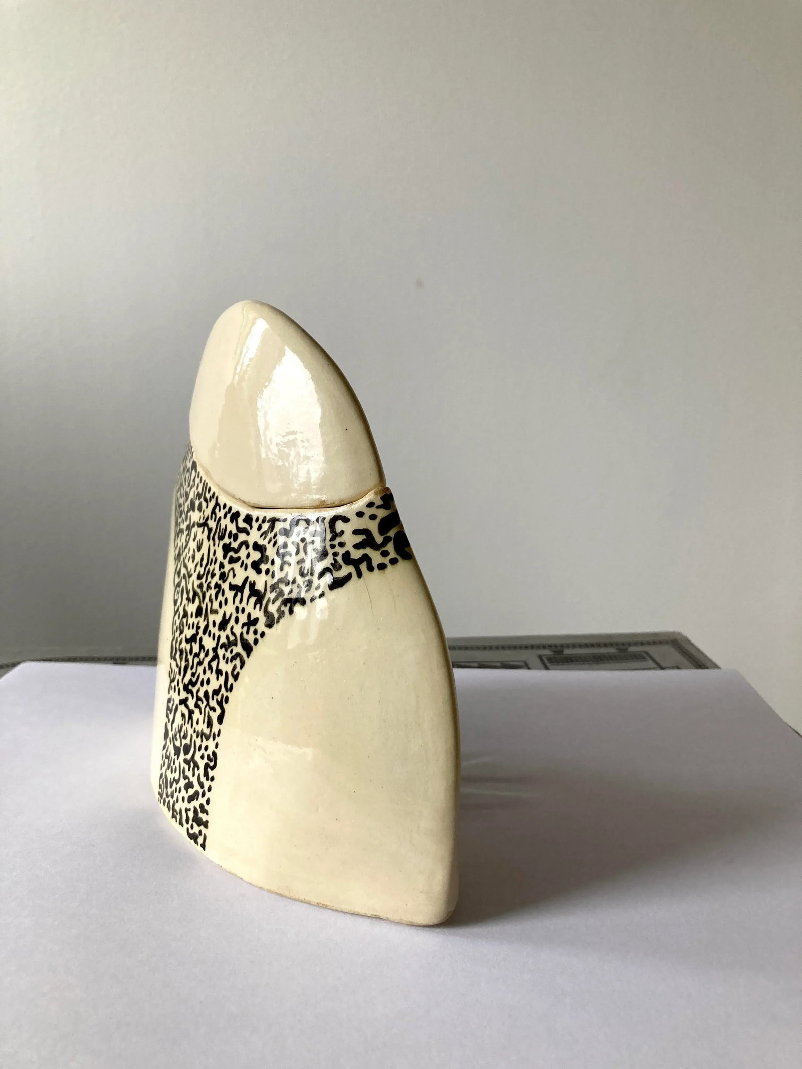 Vintage 1980s Modernist Pottery Vase With Lid - 4