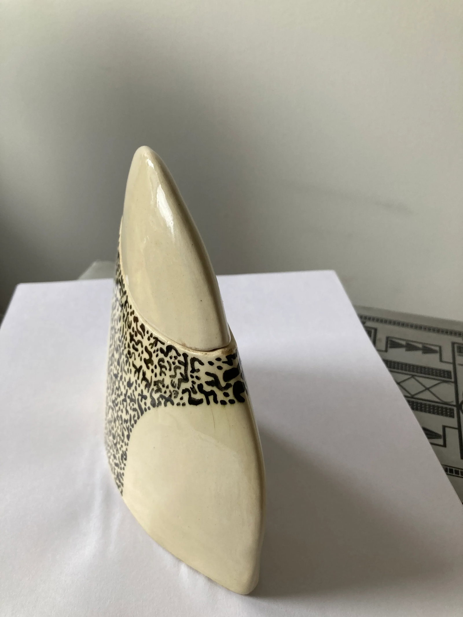 Vintage 1980s Modernist Pottery Vase With Lid - 9