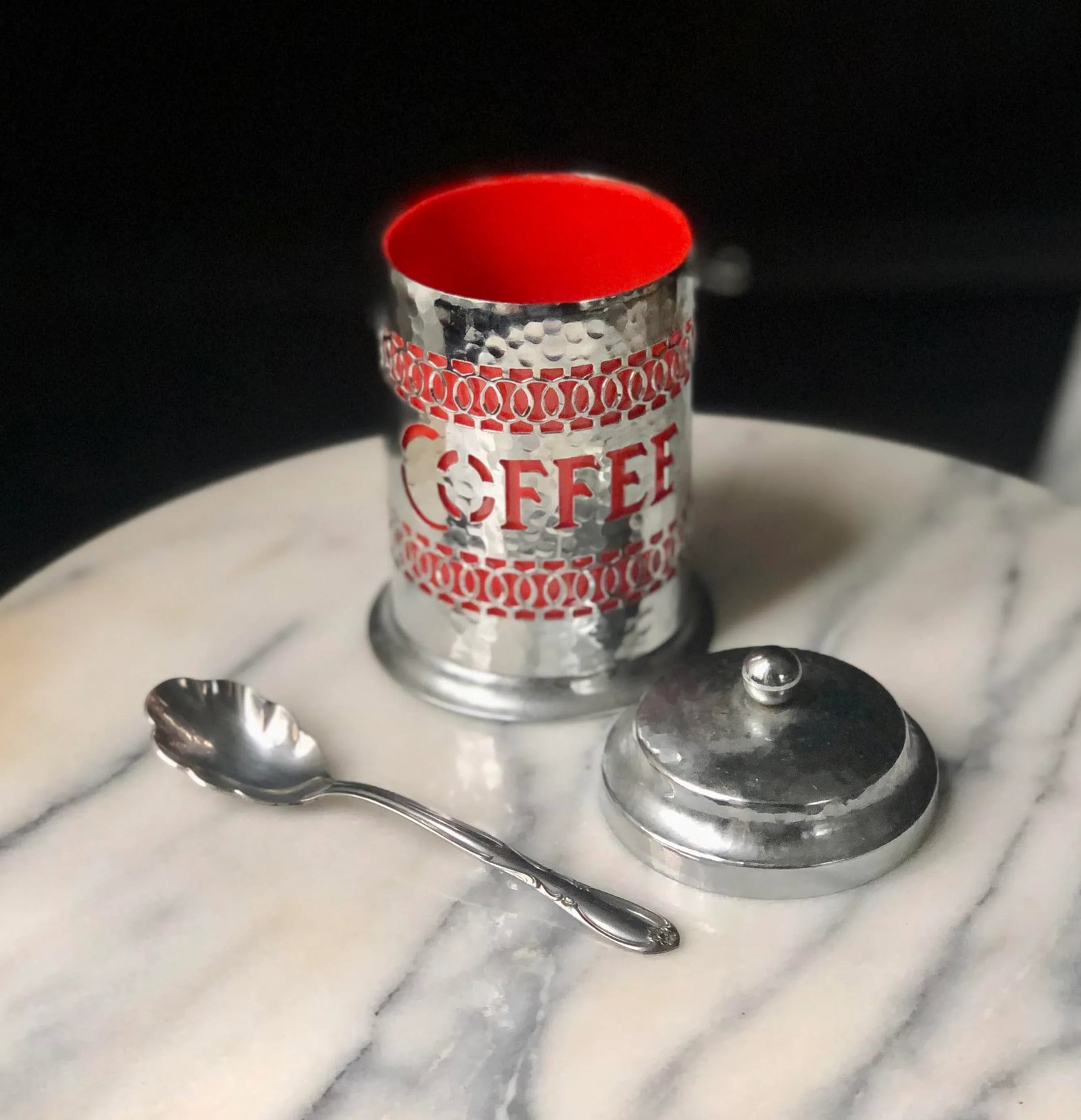 Late 20th Century English Silver Reticulated Coffee Tin - 2