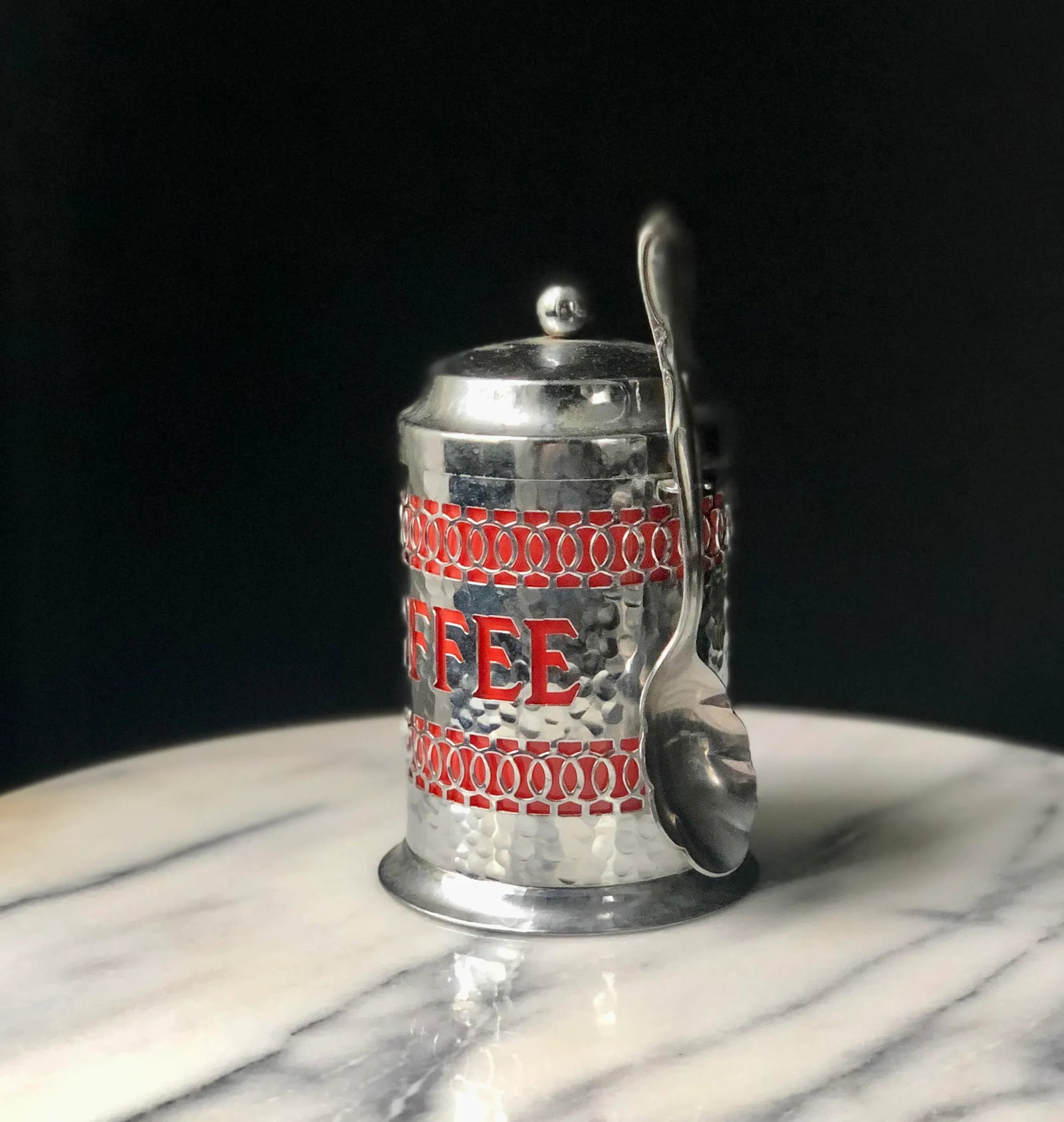 Late 20th Century English Silver Reticulated Coffee Tin - 3