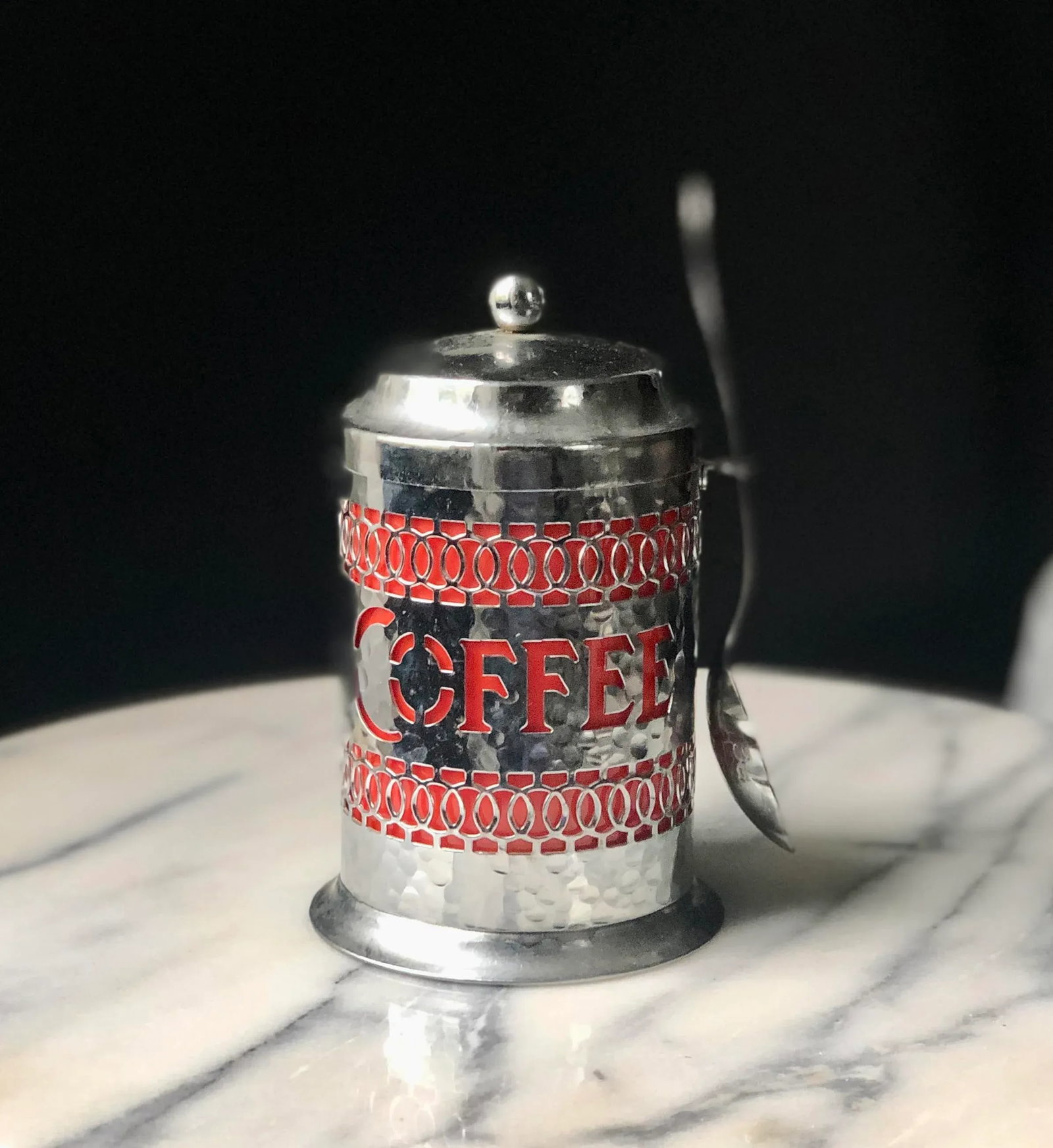 Late 20th Century English Silver Reticulated Coffee Tin - 4