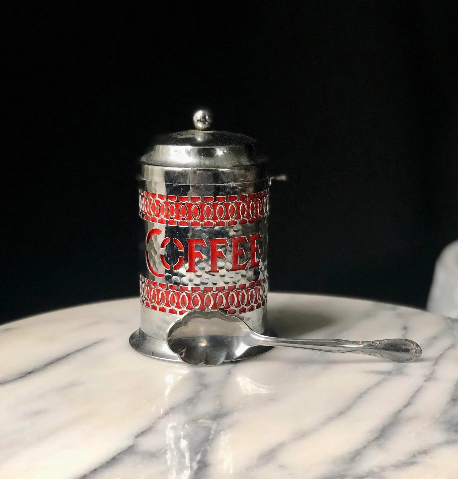 Late 20th Century English Silver Reticulated Coffee Tin - 5