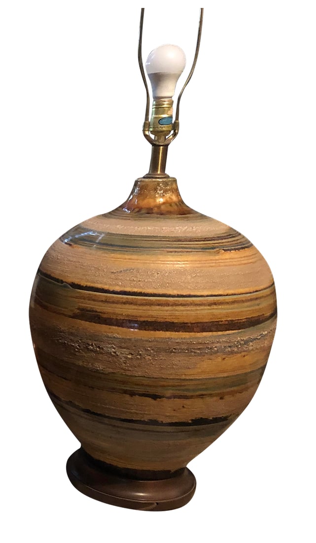 1960s Mid-Century Table Lamp Base Only: The base is great, but the shade was gross and has been tossed. Table lamp is 45" to top of finial. Condition: Alterations: Original Condition Unaltered Imperfections: Some Imperfections Condition Not