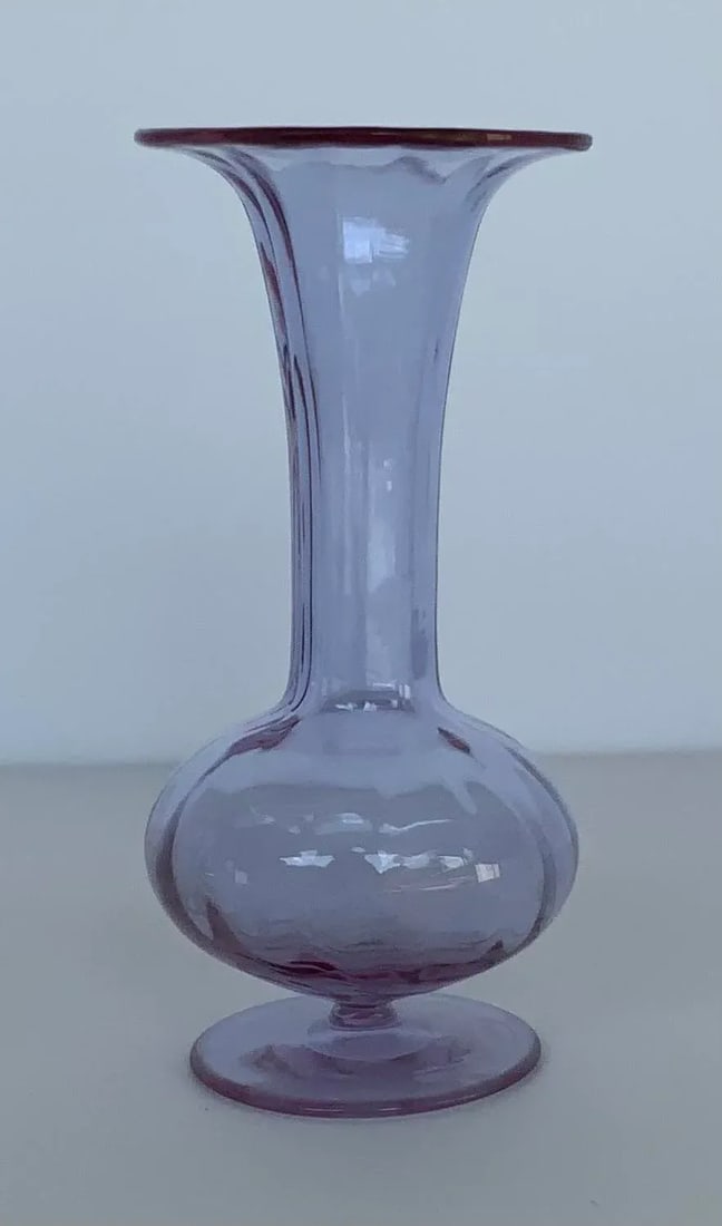 Vintage Moser Alexandrite Art Glass Vase - 7