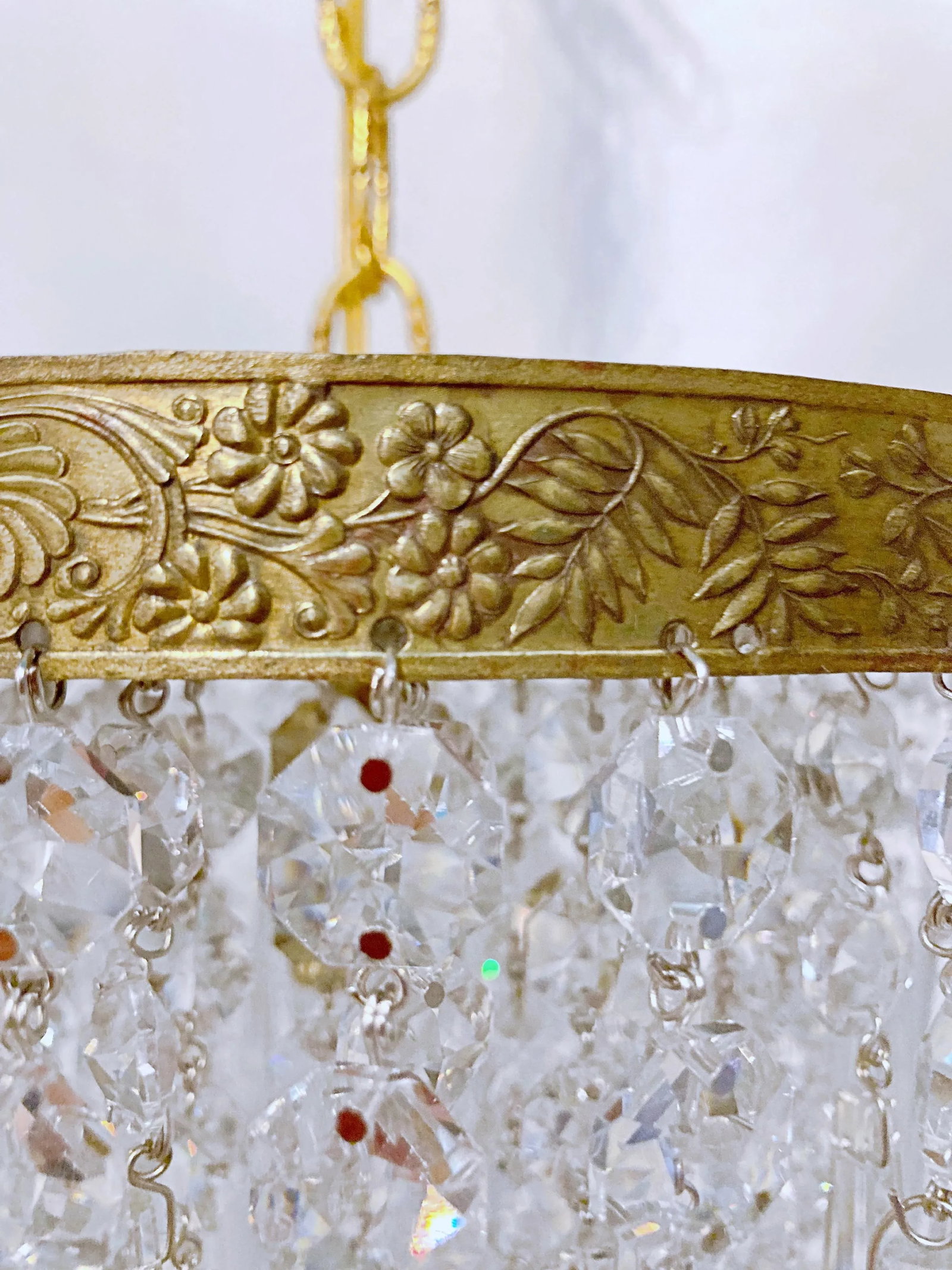Mid-Century Italian Brass Upside Down Layered Cake Pendant - 3