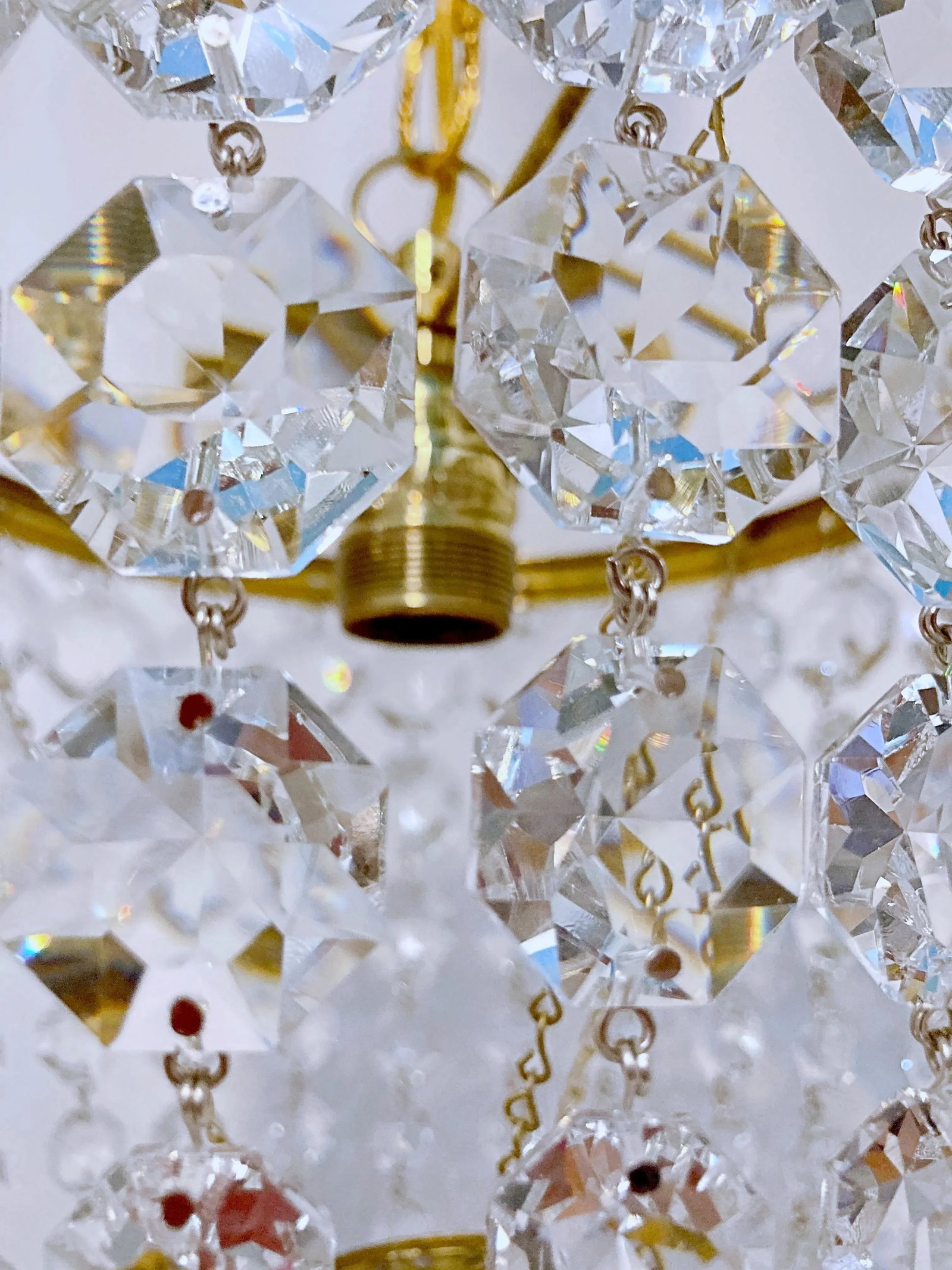 1950s Italian Brass Basket Chandelier With Rossettes - 7