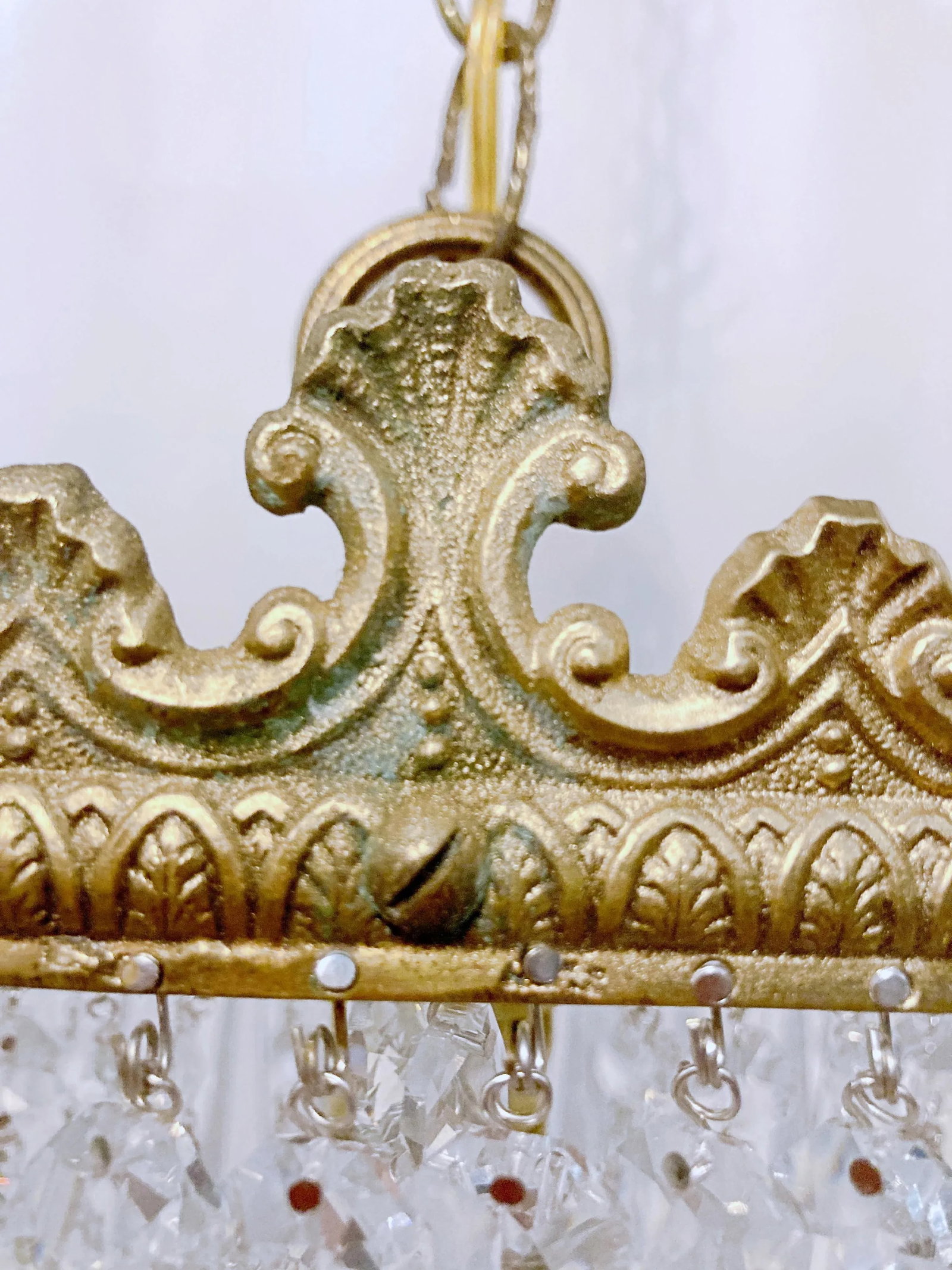 1920's Italian Brass Rim Chandelier - 2