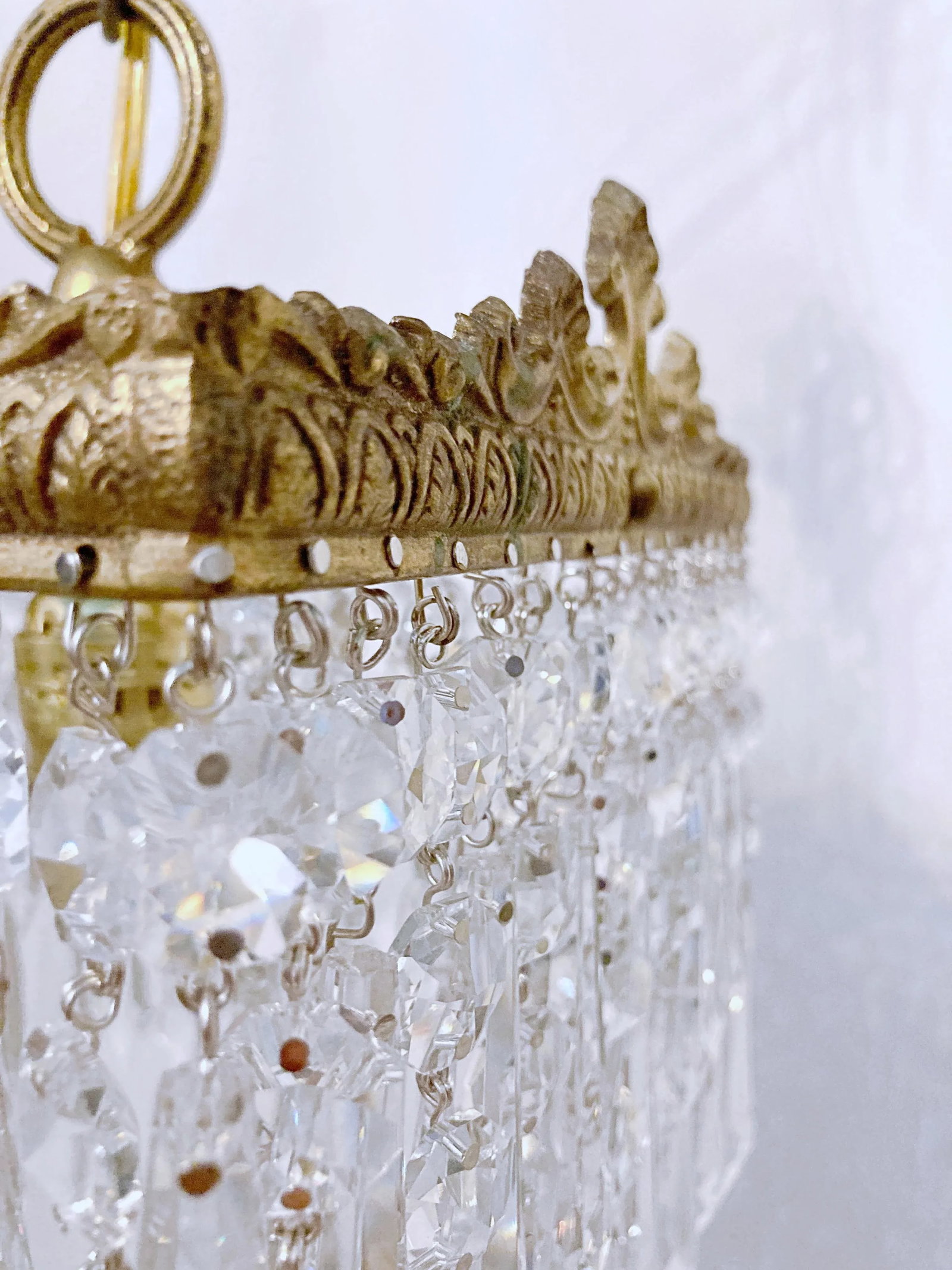 1920's Italian Brass Rim Chandelier - 3