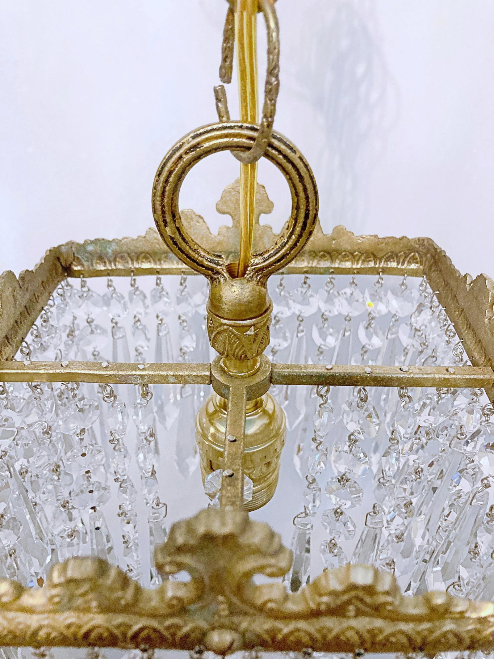 1920's Italian Brass Rim Chandelier - 5