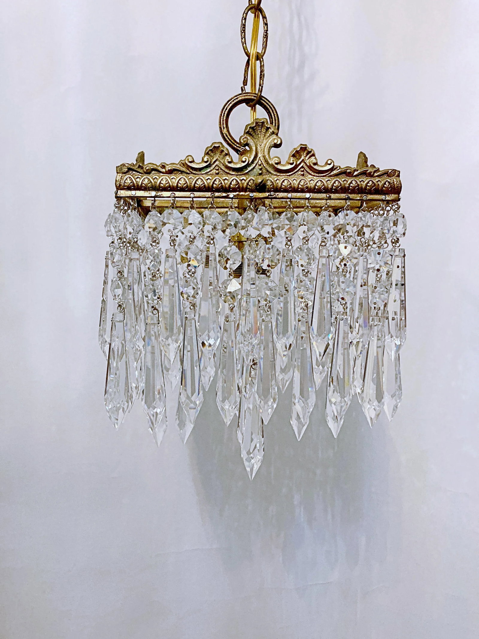 1920's Italian Brass Rim Chandelier - 6