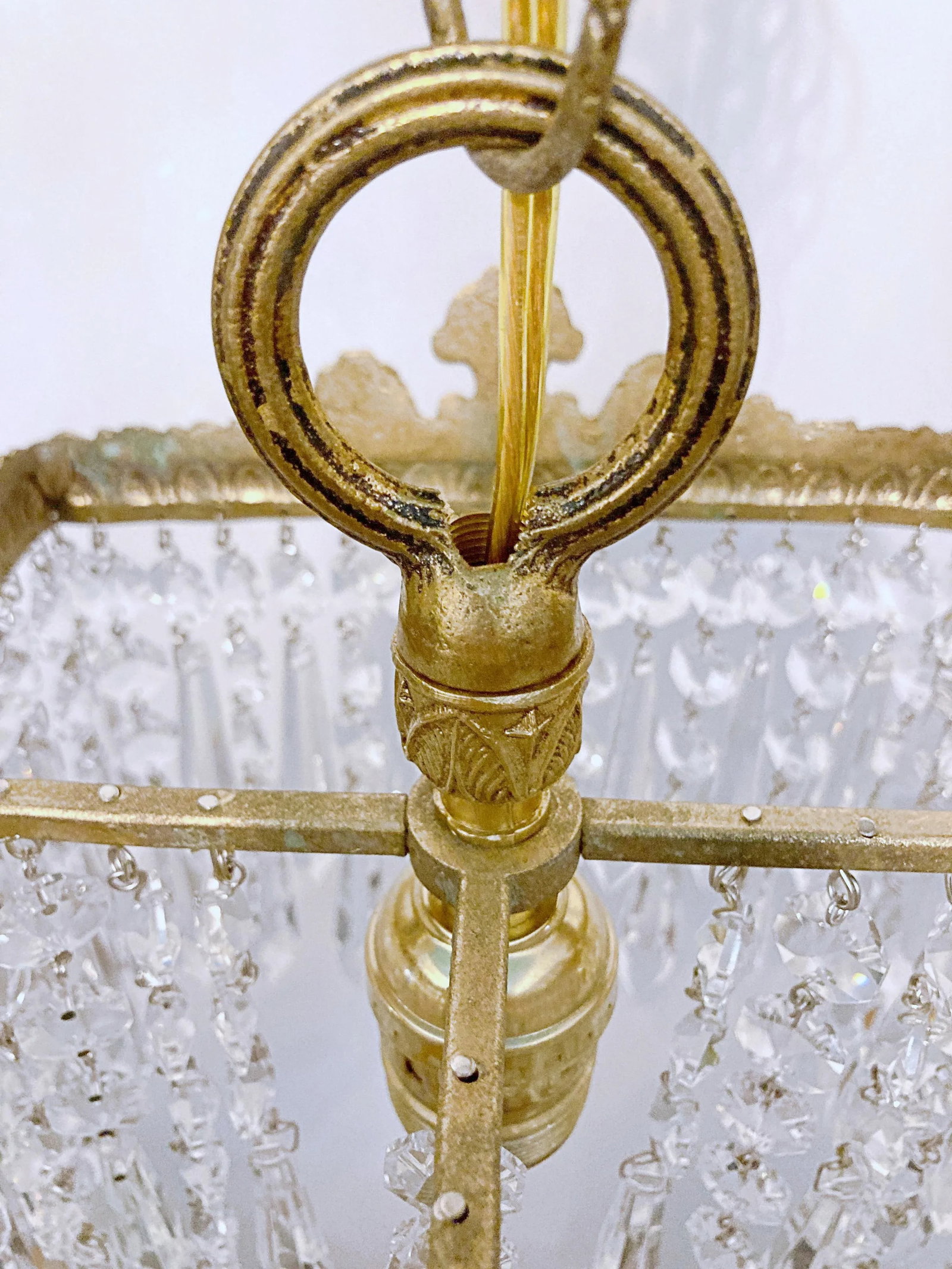 1920's Italian Brass Rim Chandelier - 9