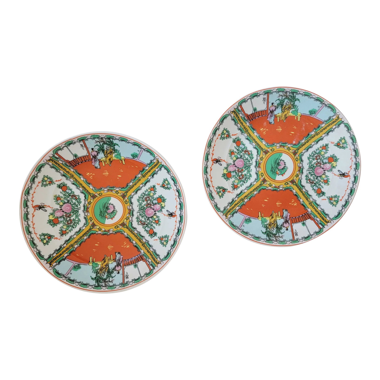 Chinse Decorative Plates - a Pair: Pair of decorative Chinese plates, marking on the bottom Condition: Alterations: Original Condition Unaltered Imperfections: Some Imperfections Condition Notes: very good condition. Origin: China