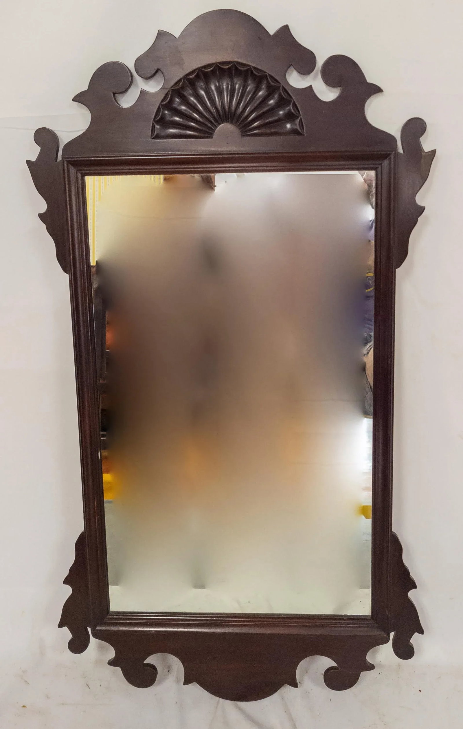Vintage Mid 20th Century Mahogany Chippendale Style Mirror by Kaplan - 2