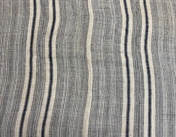 Vintage Linen Fabric Fragment, Natural Linen and Navy Colors Stripe: Vintage French linen fabric fragment of stripes panels in linen and dark navy colors. perfect for pillows of a small upholstery job. 54"W x 104"L Condition: Alterations: Original Condition Unaltered