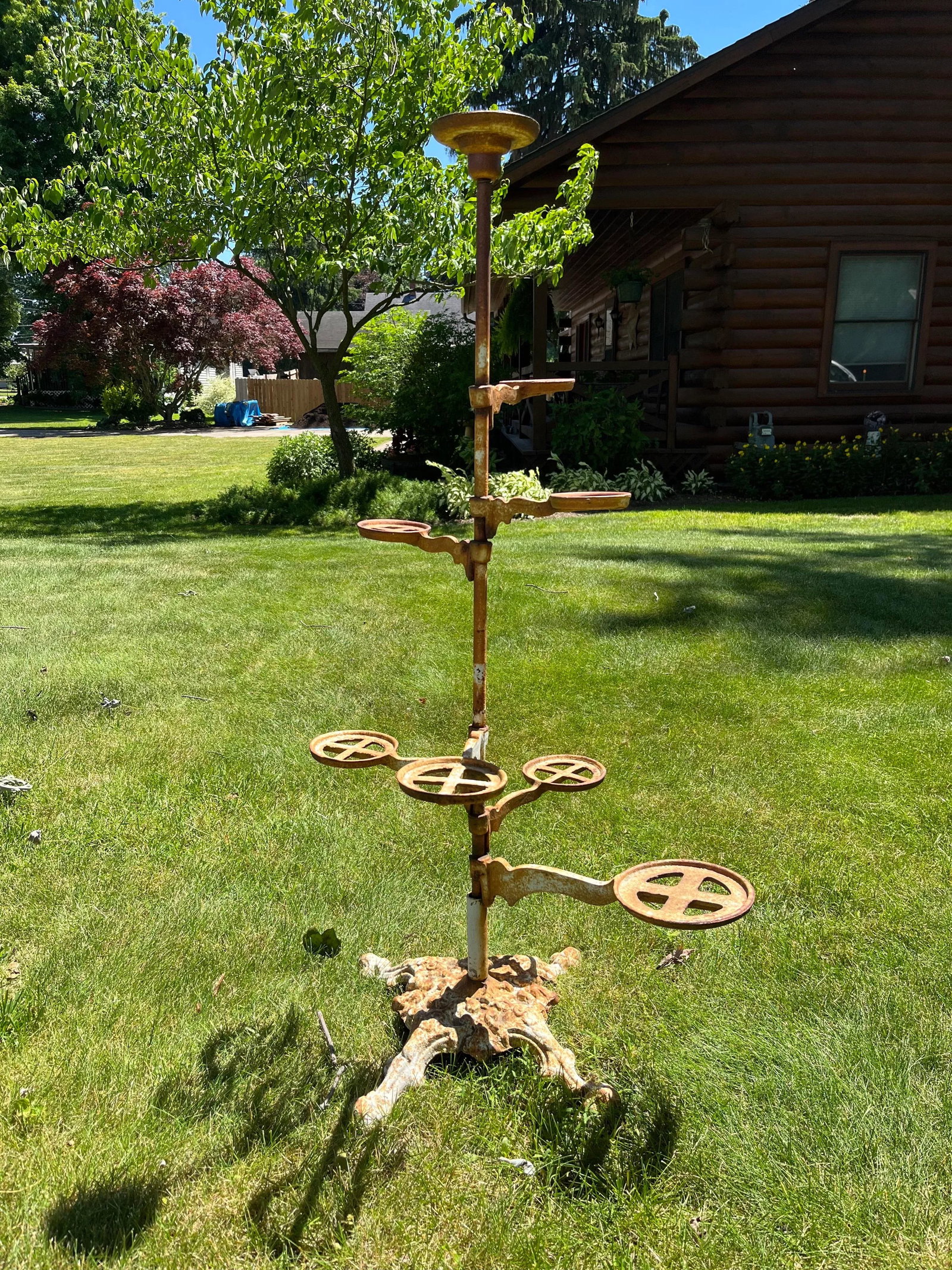Mid 20th Century Cast Iron Spiral Plant Stand - 2