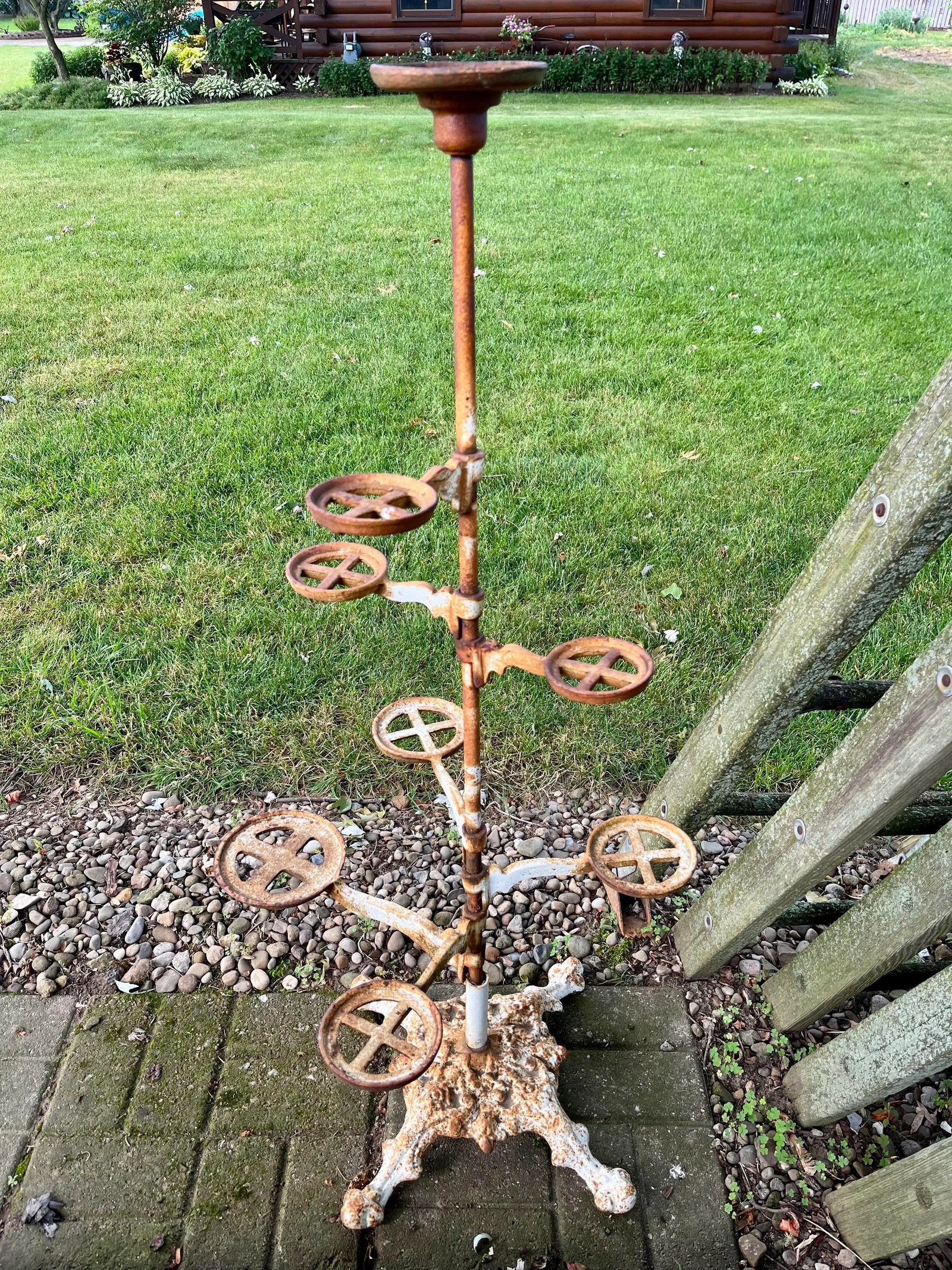 Mid 20th Century Cast Iron Spiral Plant Stand - 5