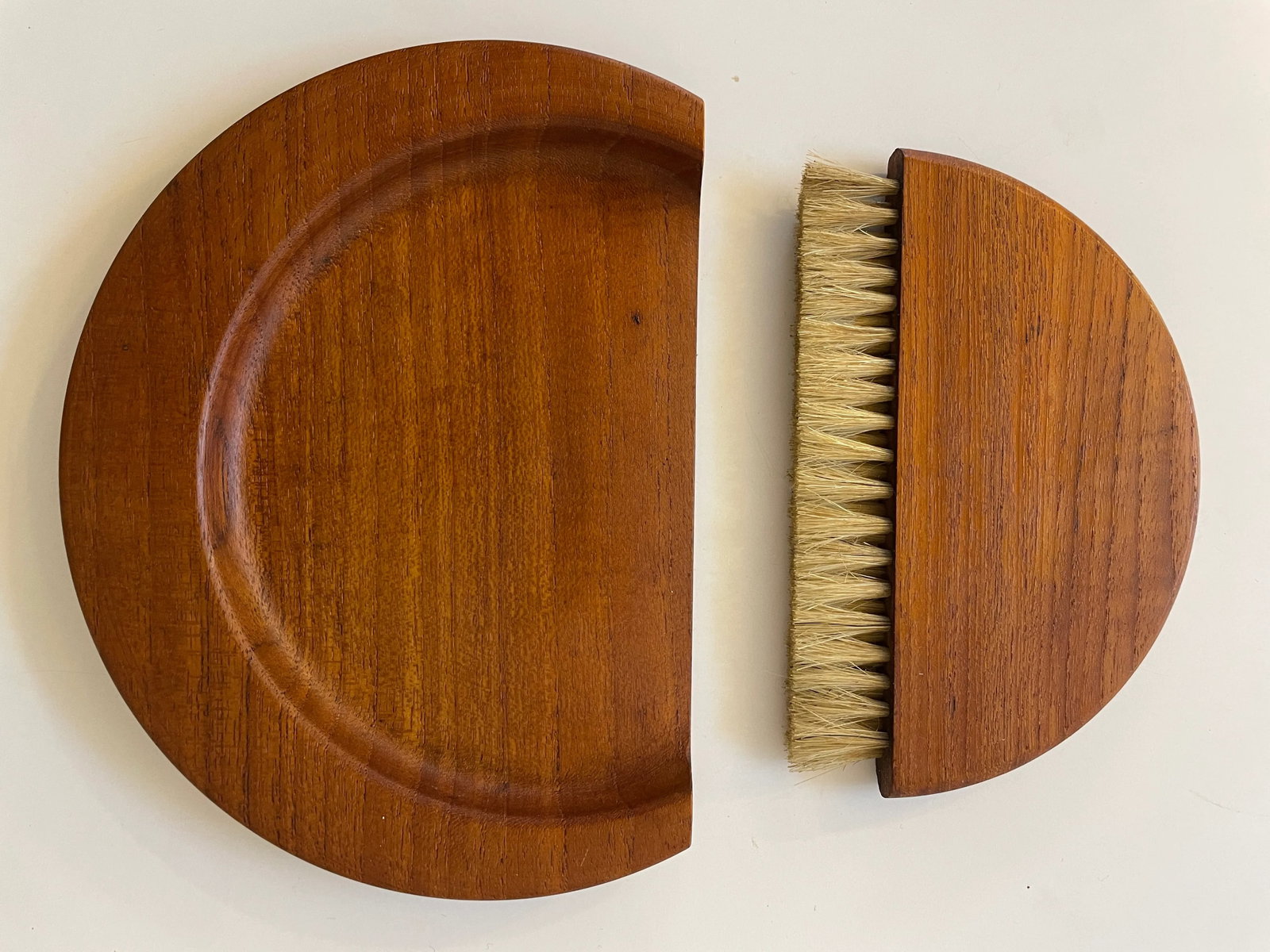 1950s Kay Bojesen Teak Crumb Tray & Brush Set- 2 Pieces - 2
