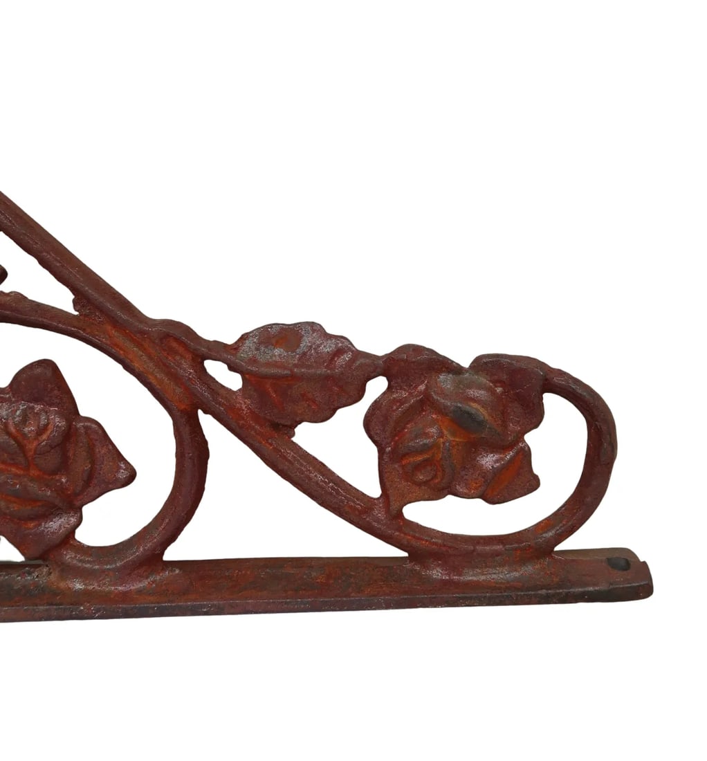 Vintage Cast Iron Rose Bracket - 3