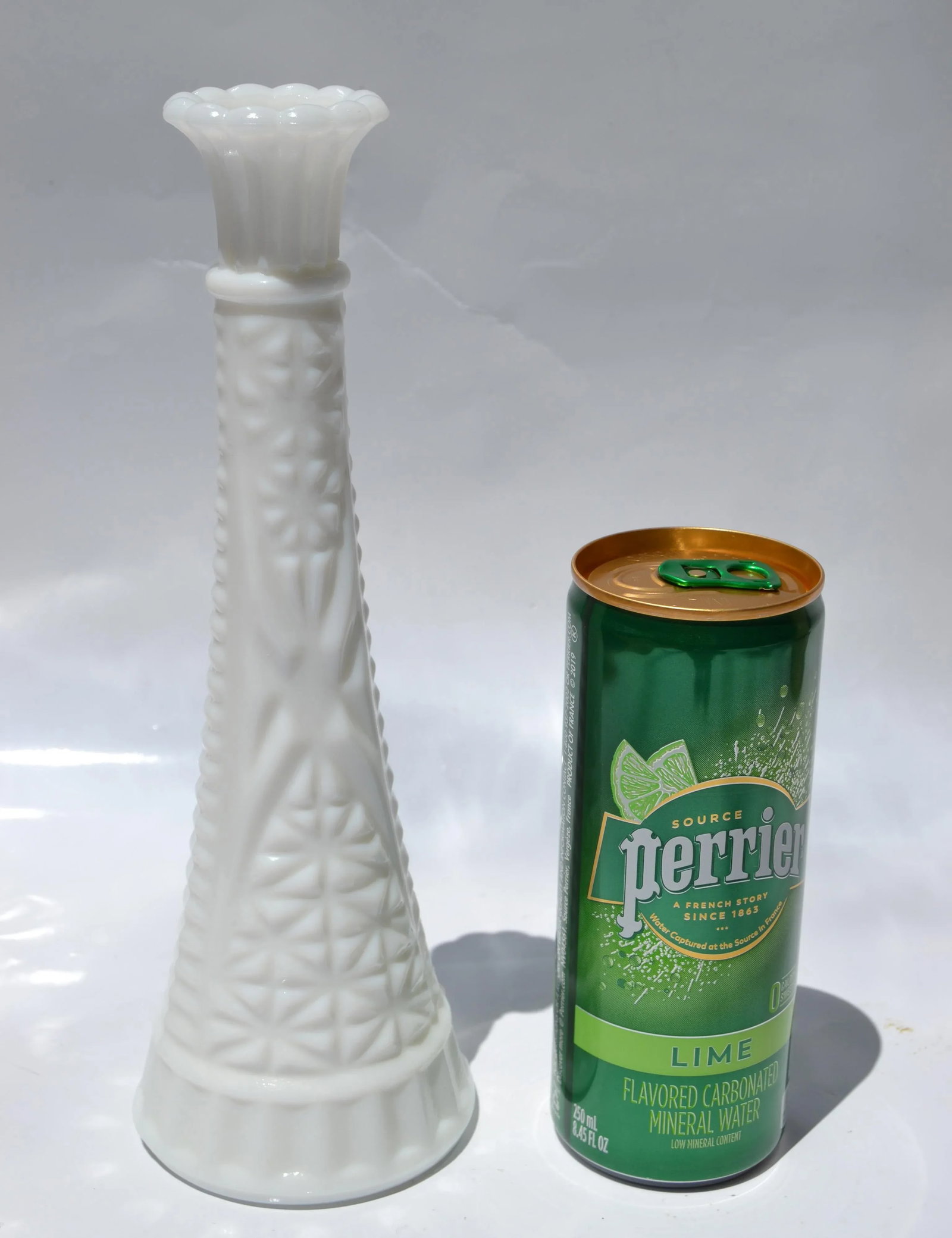 Mid-Century Modern Collectibles White Milk Glass Vase Candle Holder 1970 - 3