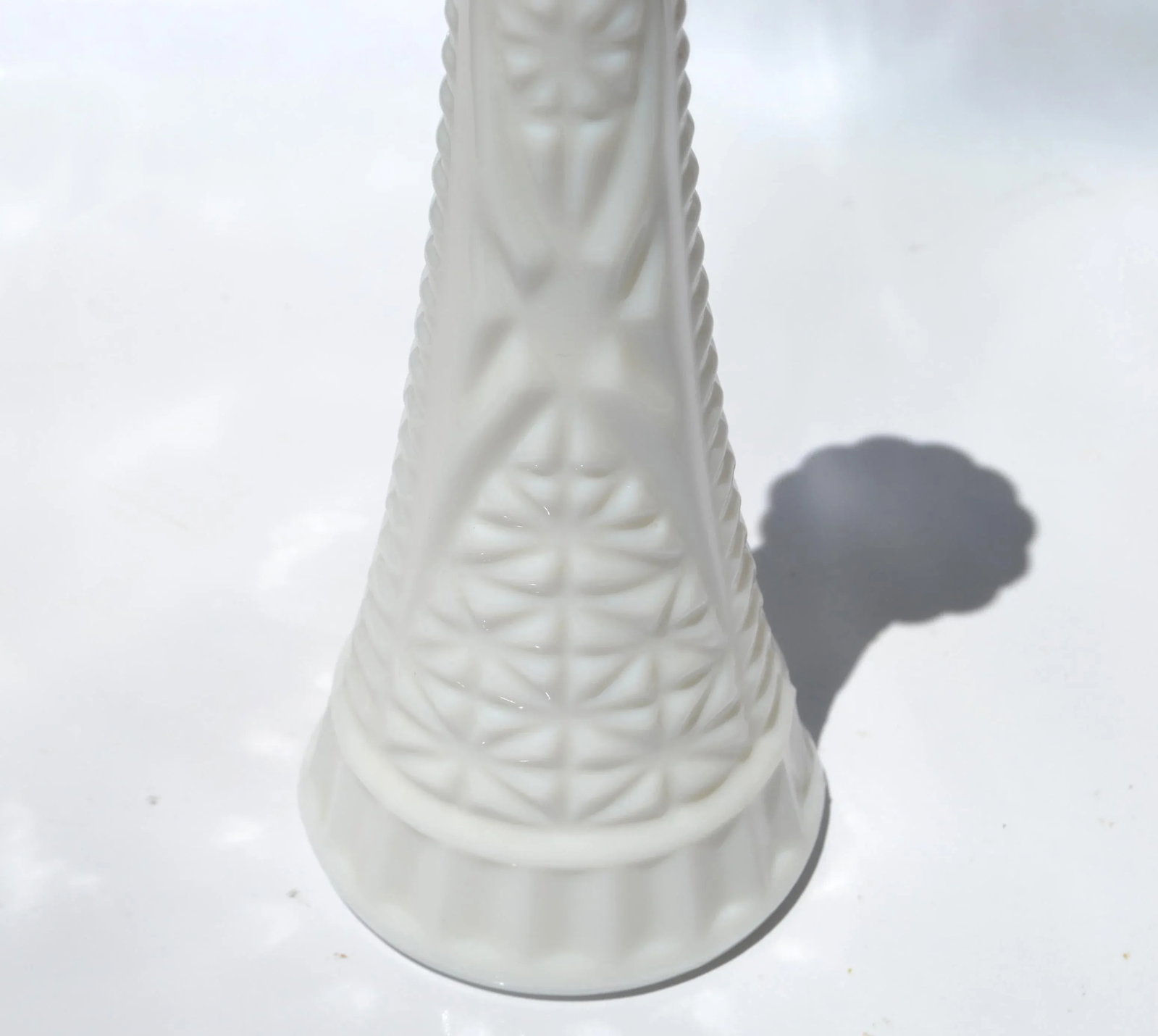 Mid-Century Modern Collectibles White Milk Glass Vase Candle Holder 1970 - 6