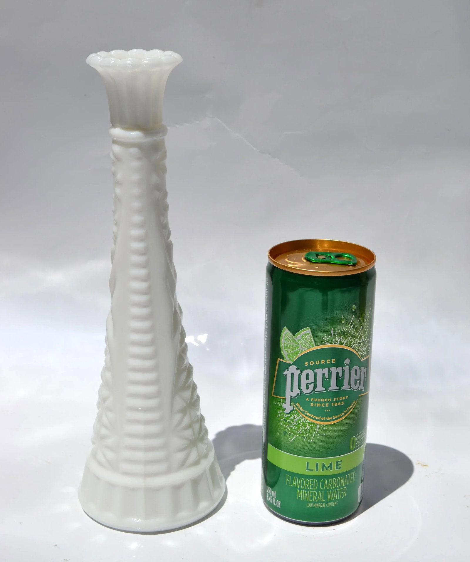 Mid-Century Modern Collectibles White Milk Glass Vase Candle Holder 1970 - 9