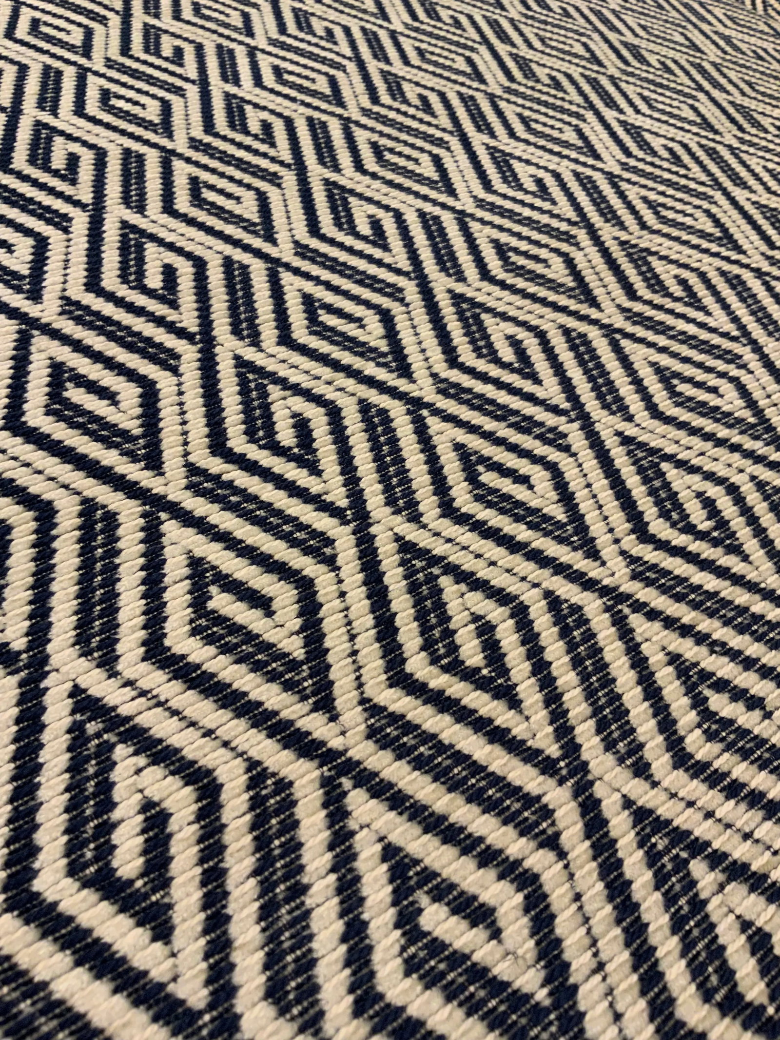 Kravet Modern Navy and Cream Dimond Print 34792-50 Designer Fabric - 5.5 Yards - 2