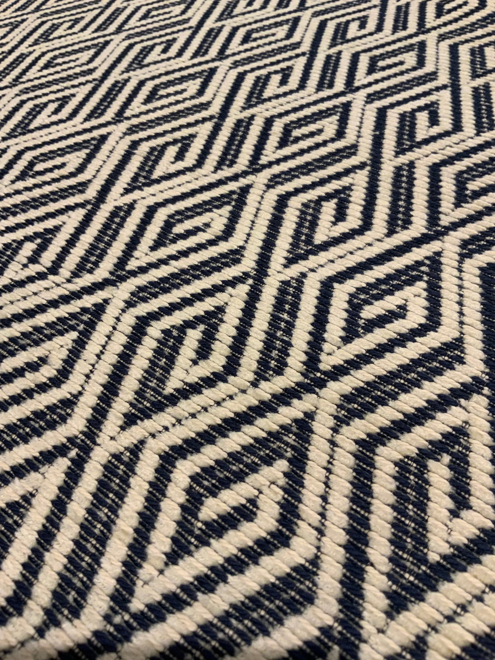 Kravet Modern Navy and Cream Dimond Print 34792-50 Designer Fabric - 5.5 Yards - 3
