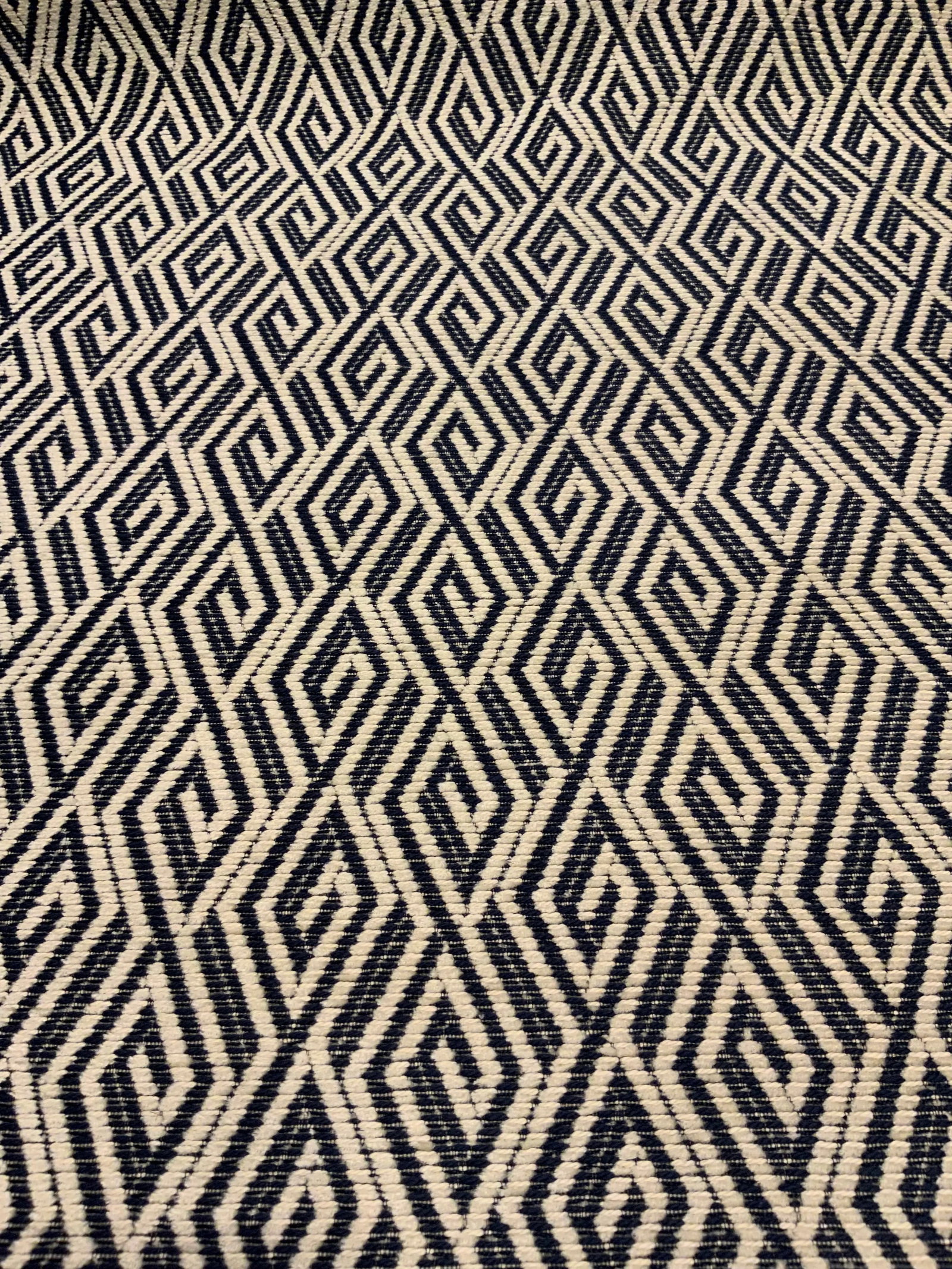 Kravet Modern Navy and Cream Dimond Print 34792-50 Designer Fabric - 5.5 Yards - 5